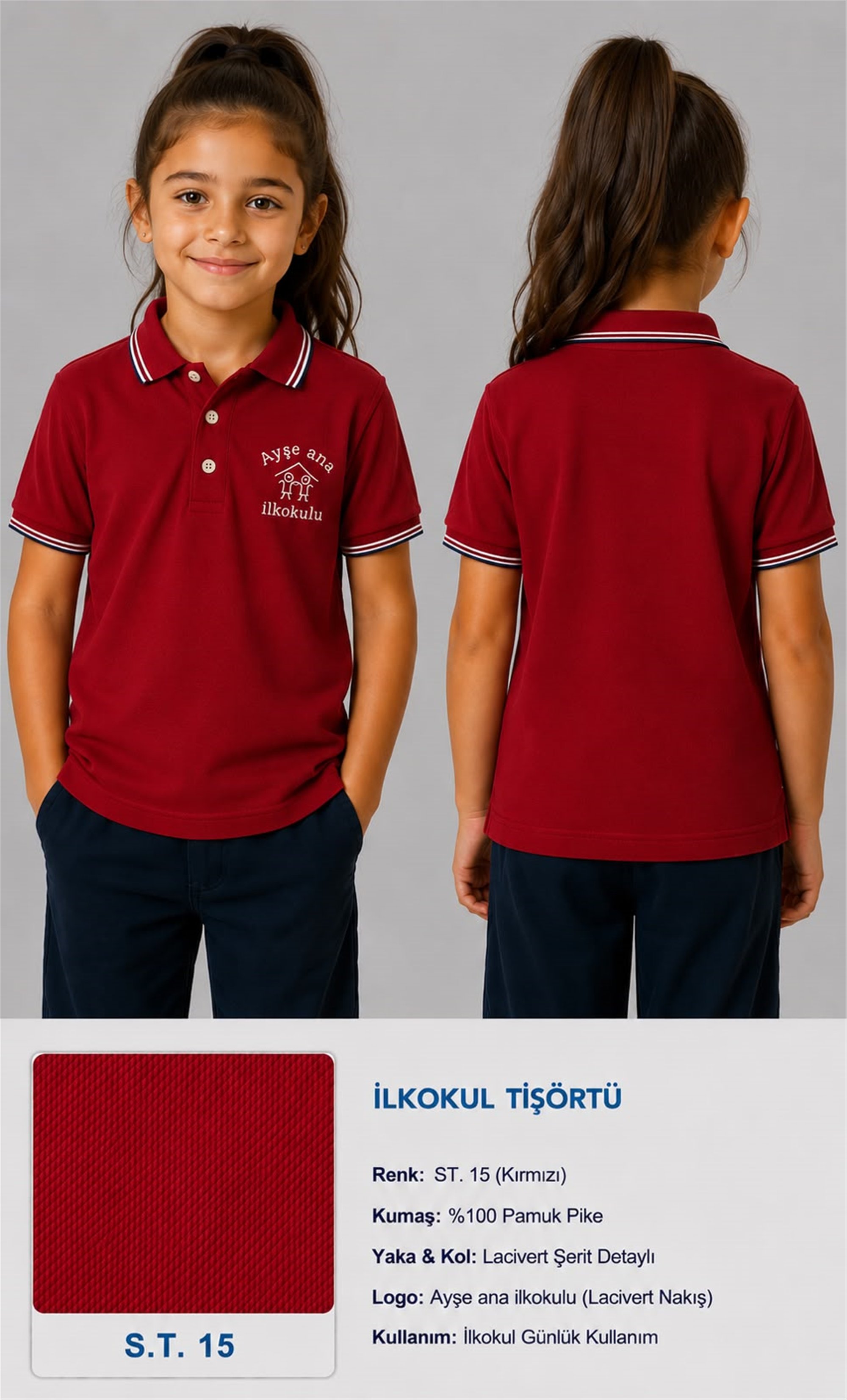 OKUL POLO YAKA KISA KOL