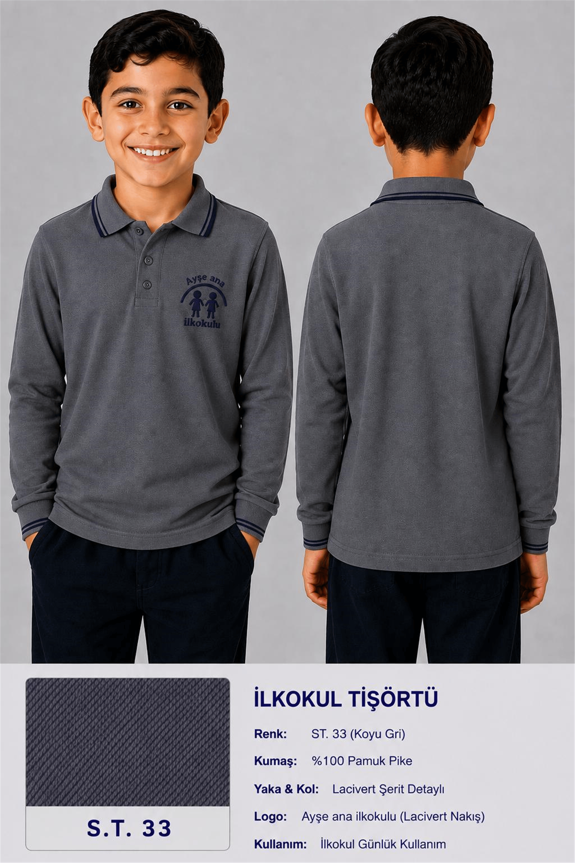 OKUL POLO YAKA UZUN KOL