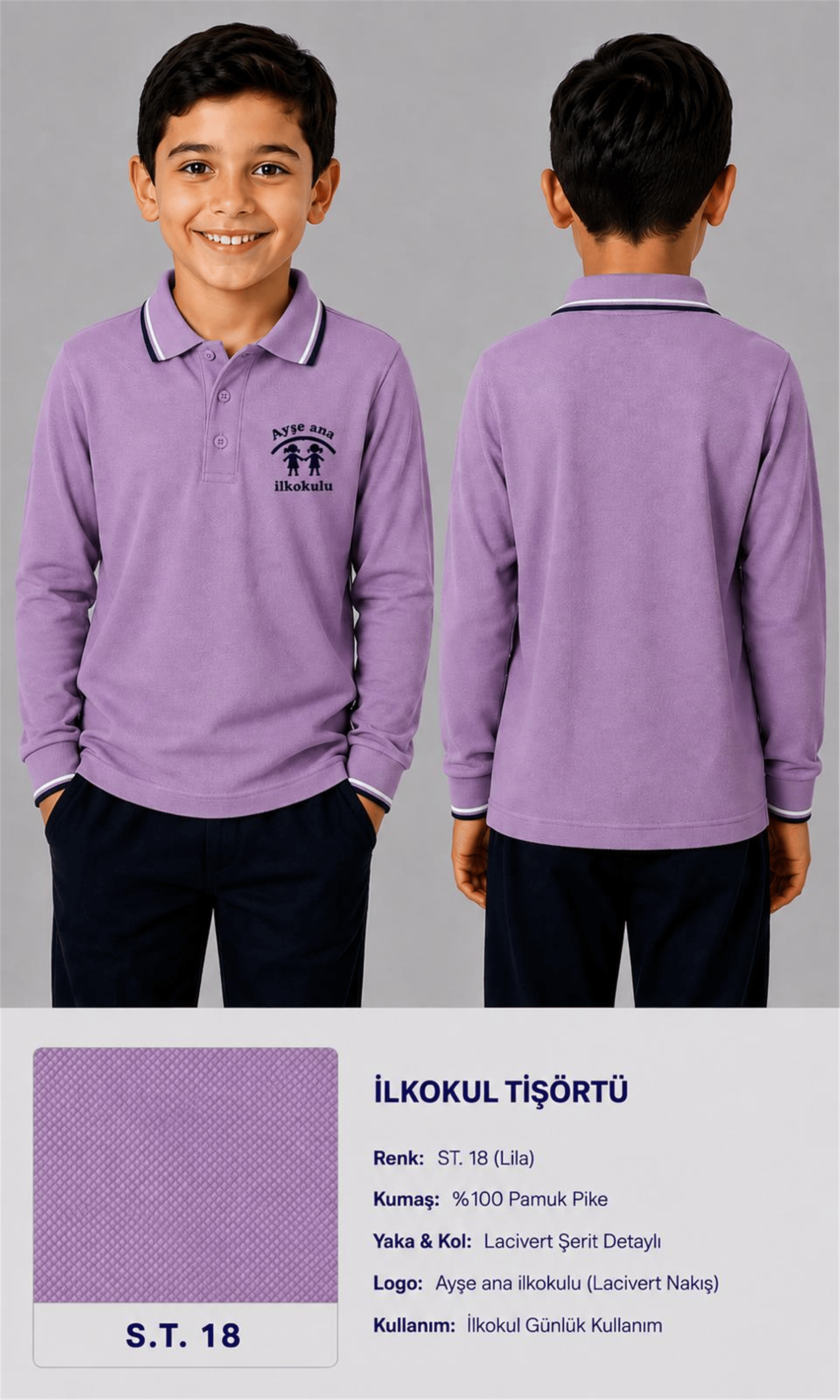 OKUL POLO YAKA UZUN KOL