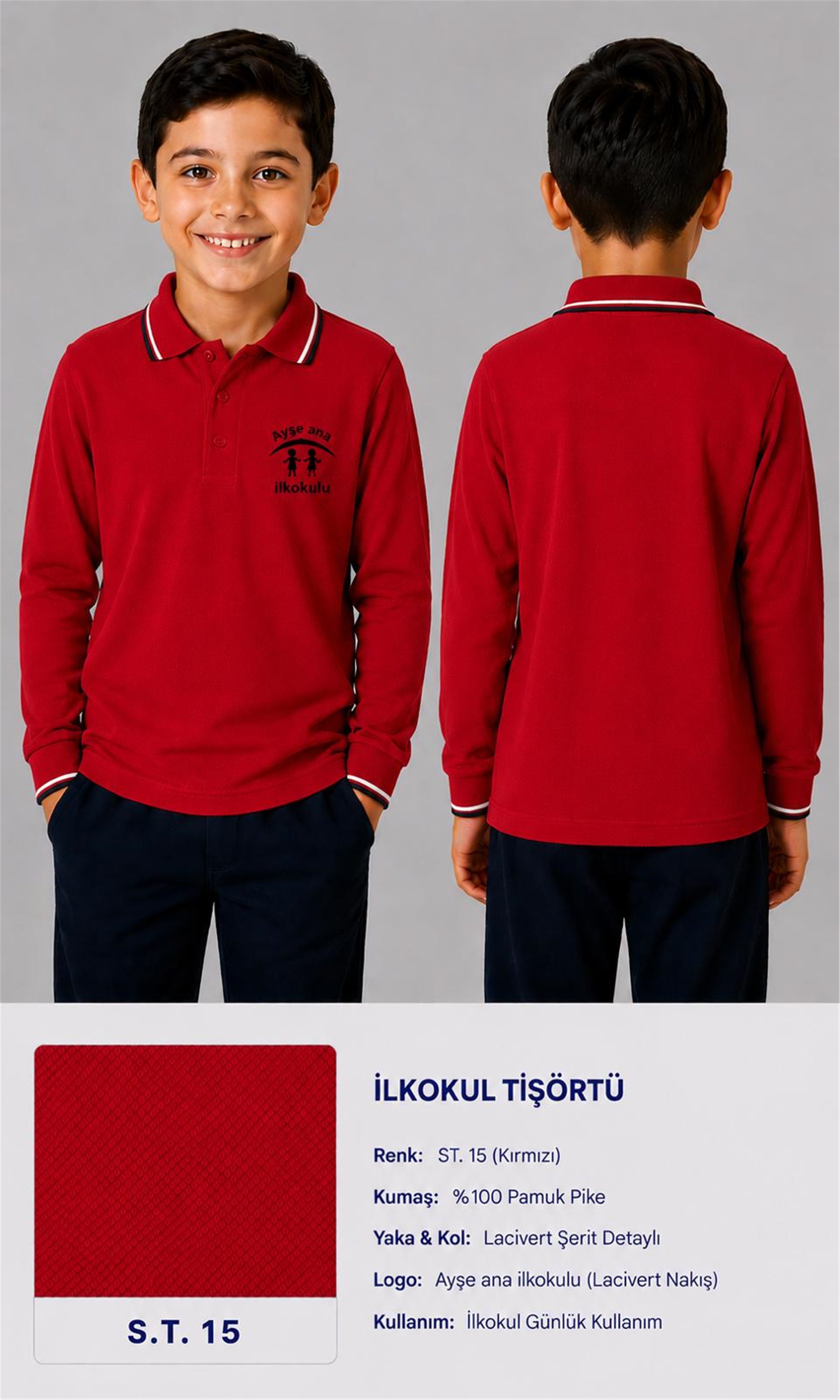 OKUL POLO YAKA UZUN KOL
