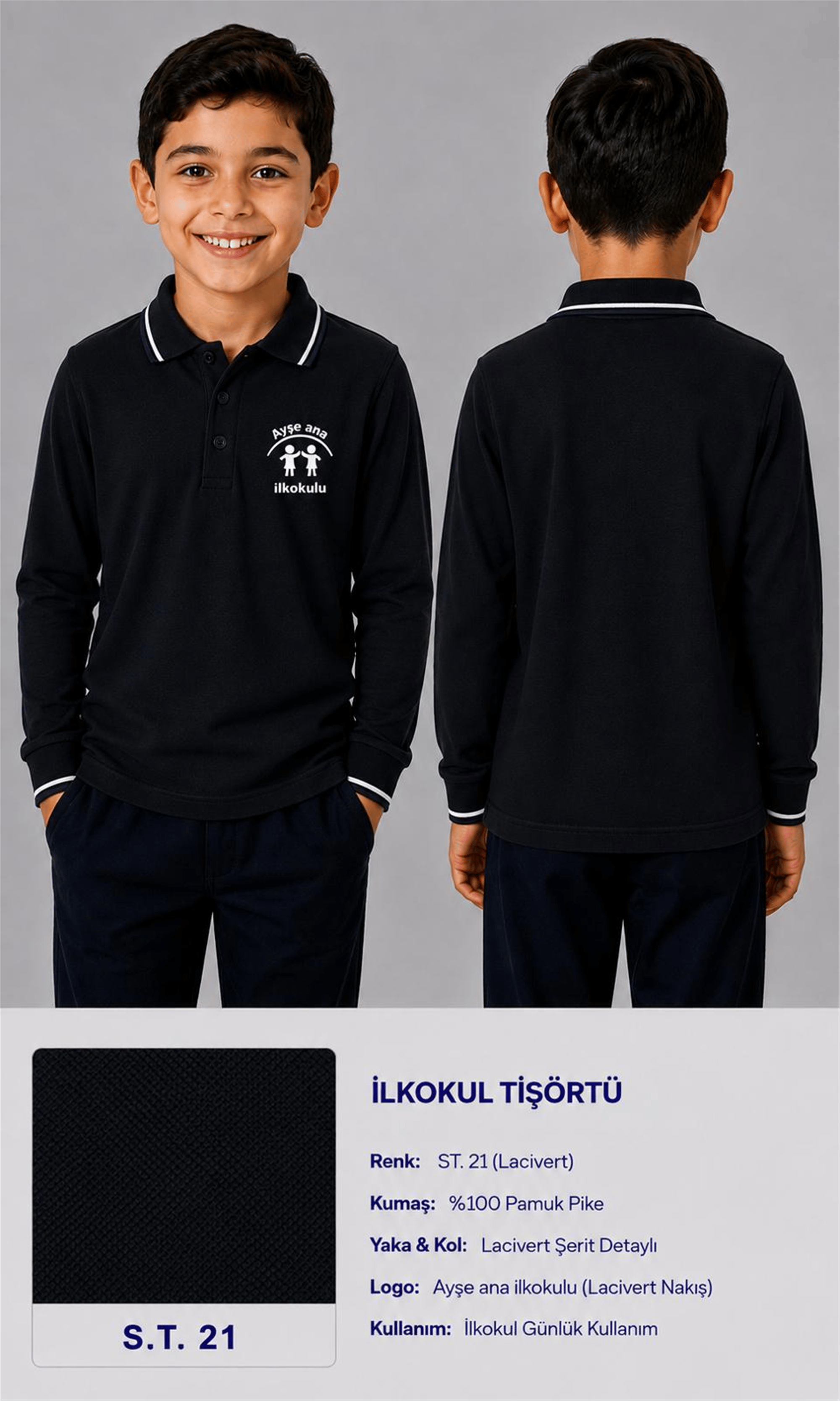 OKUL POLO YAKA UZUN KOL