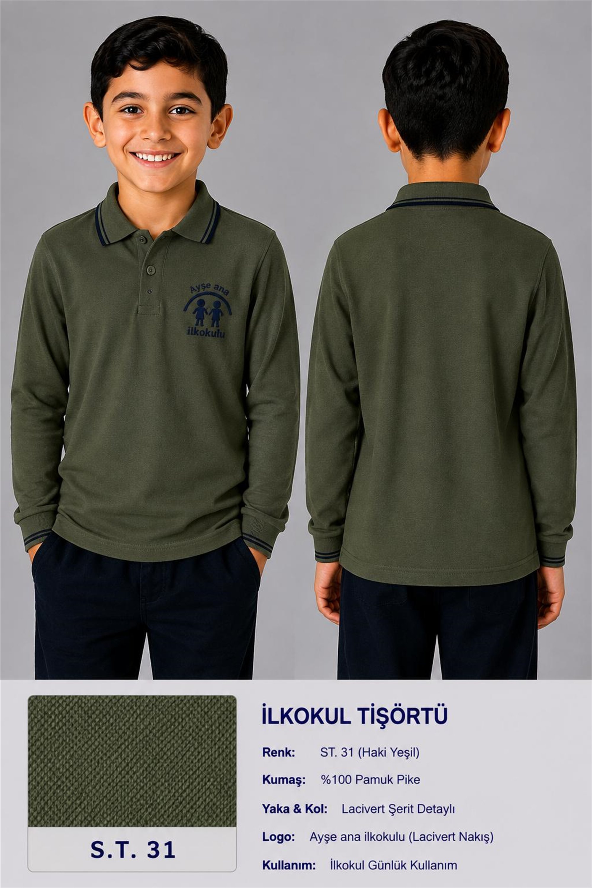 OKUL POLO YAKA UZUN KOL