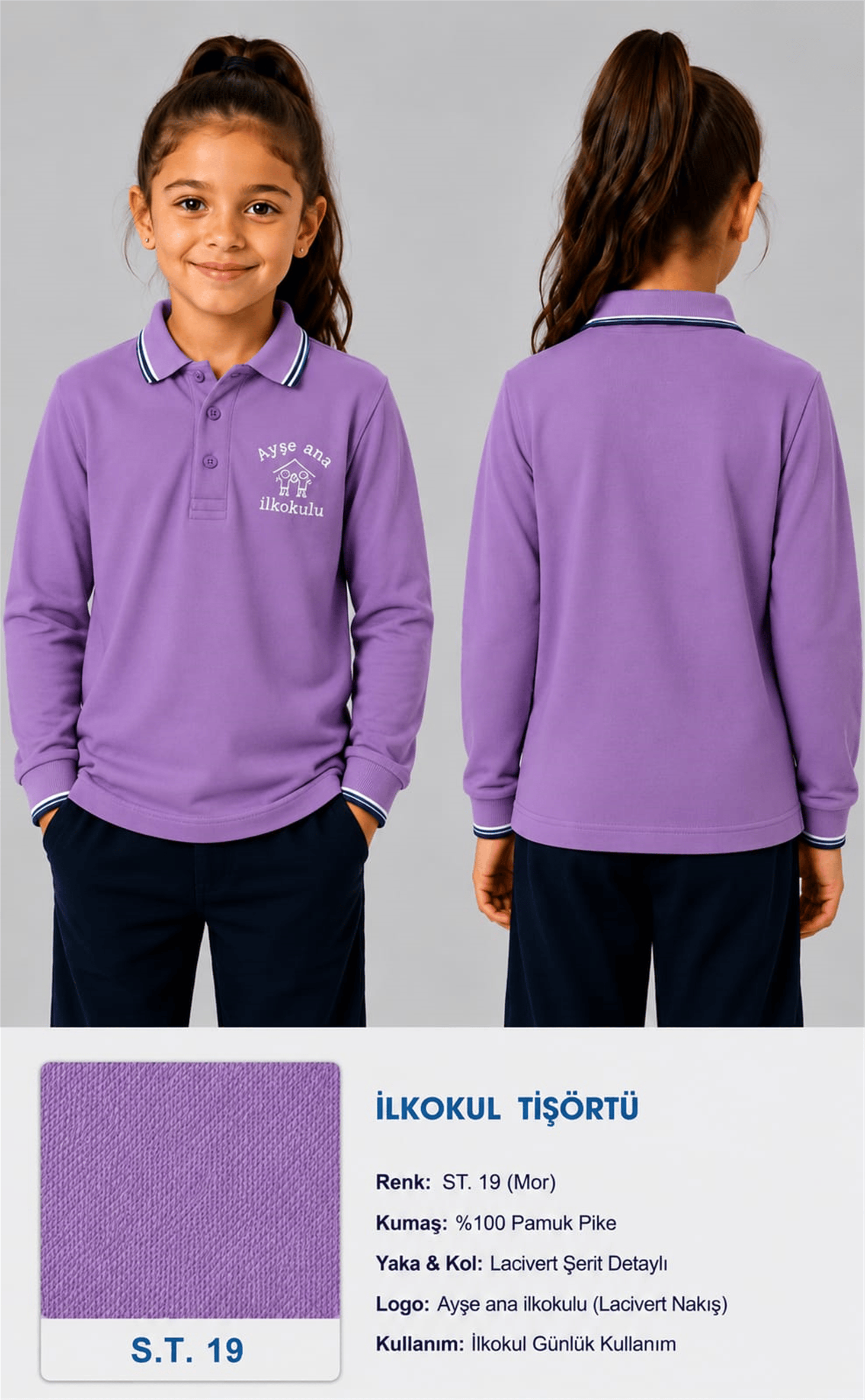 OKUL POLO YAKA UZUN KOL