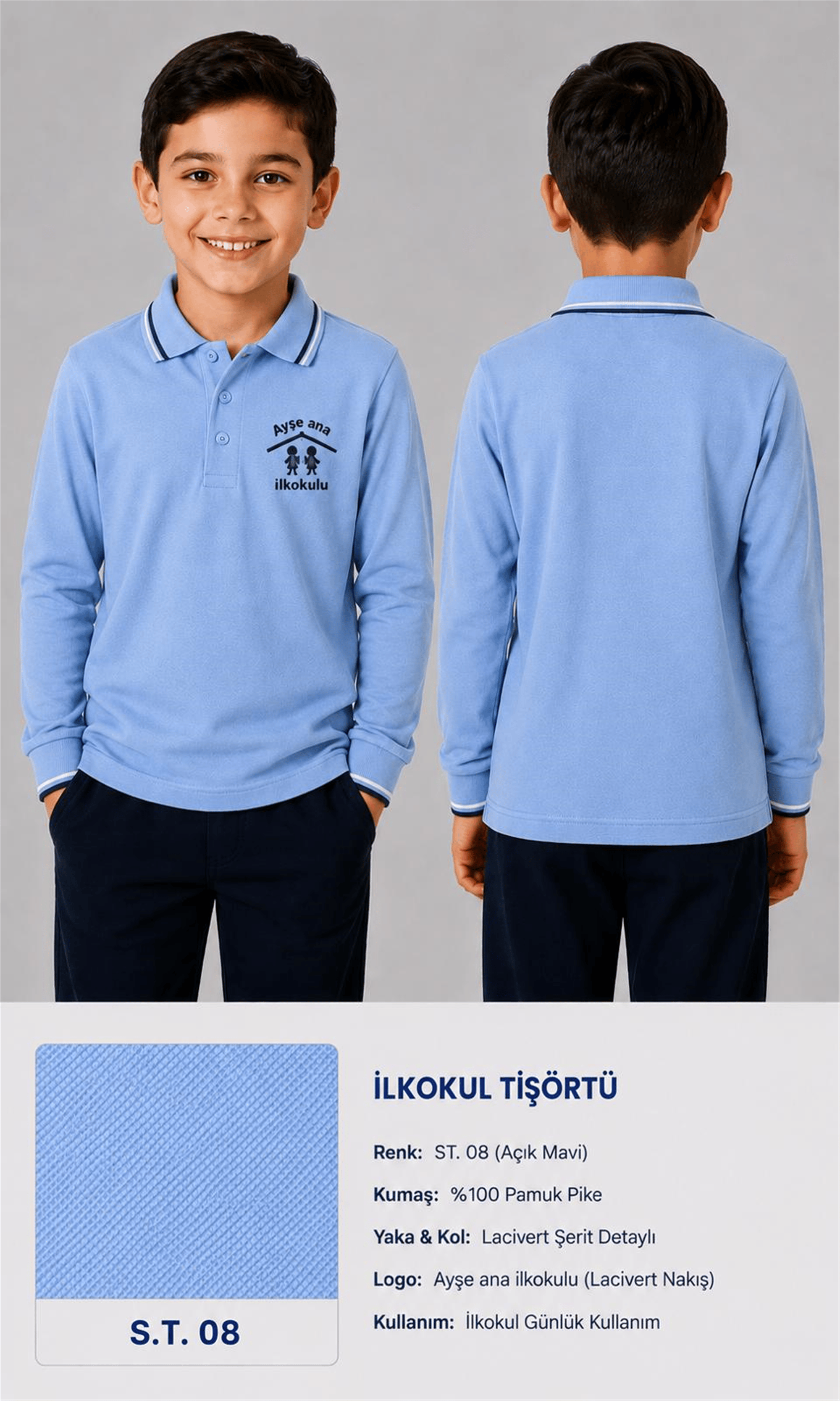 OKUL POLO YAKA UZUN KOL