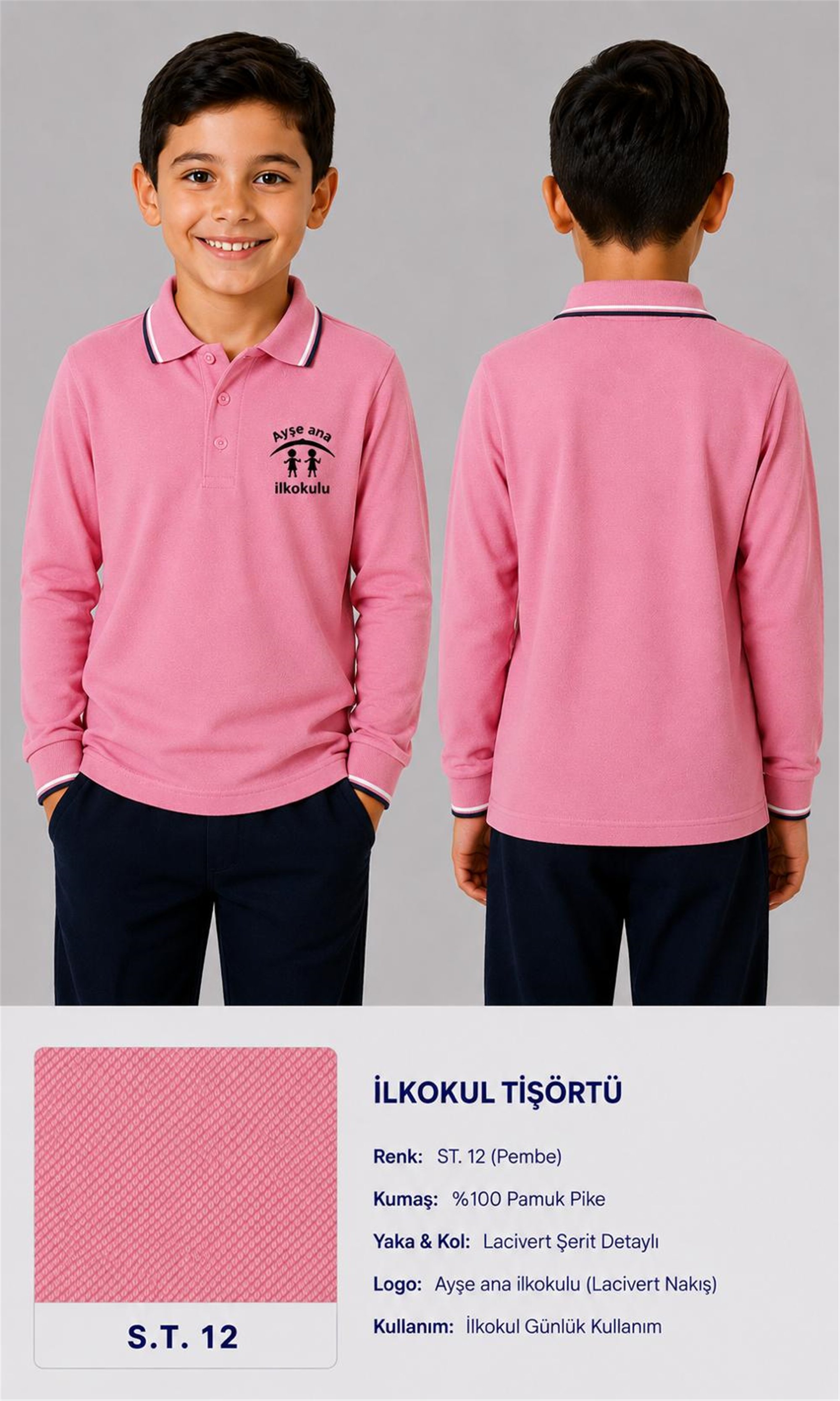 OKUL POLO YAKA UZUN KOL