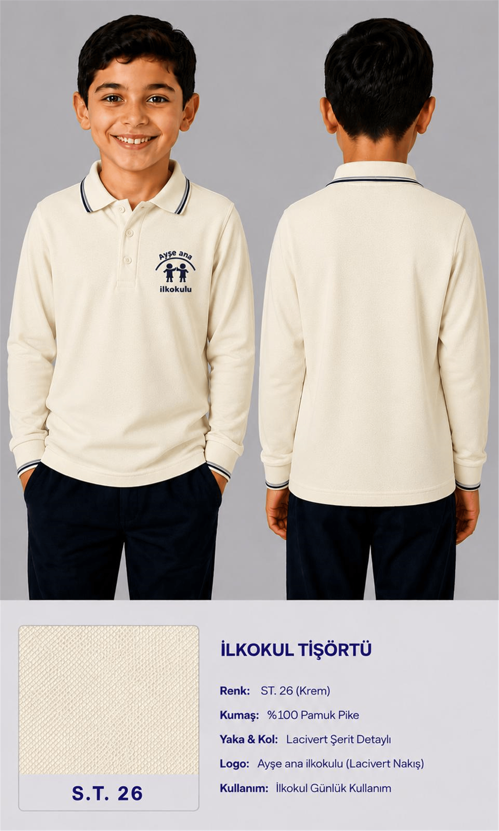OKUL POLO YAKA UZUN KOL