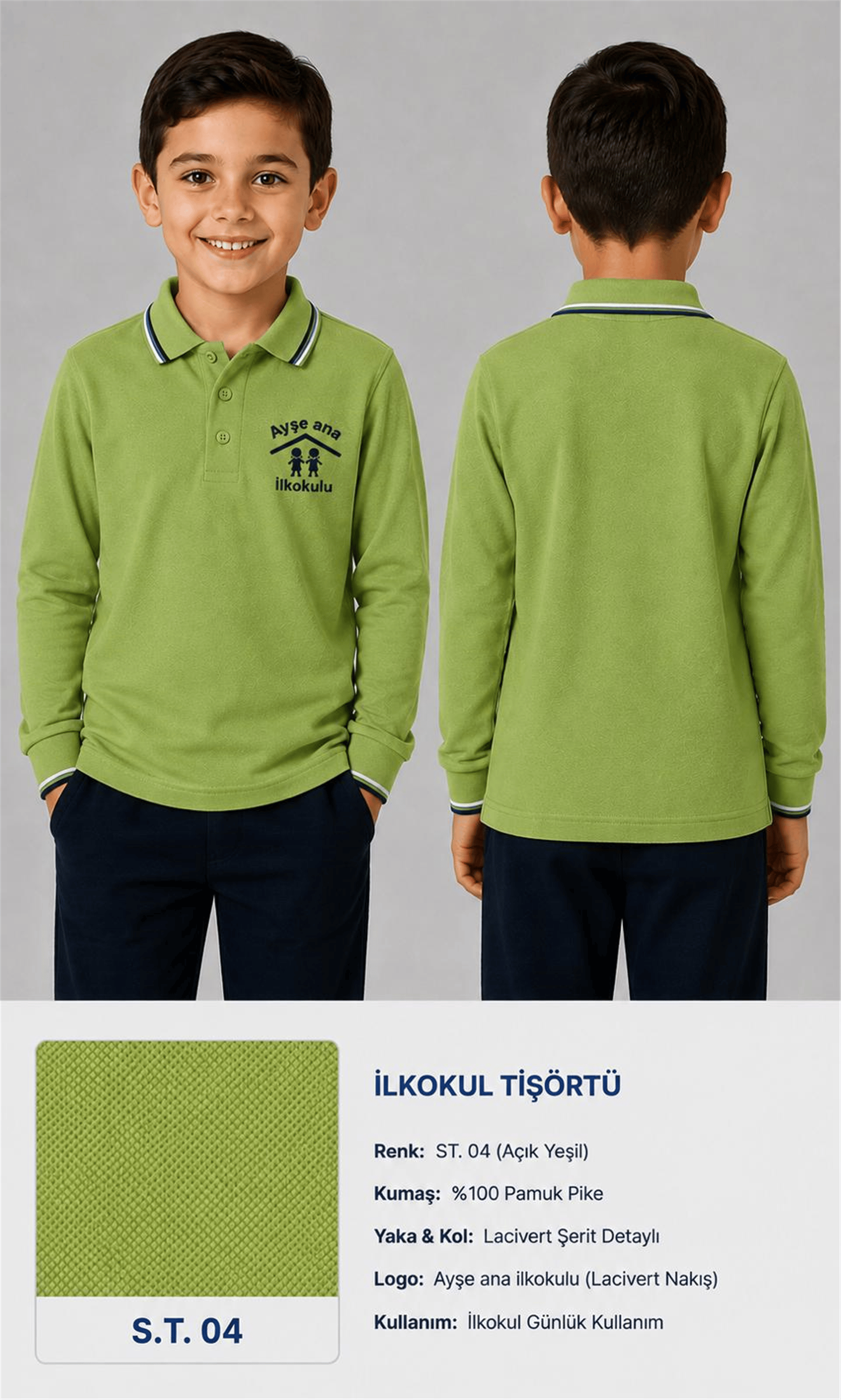 OKUL POLO YAKA UZUN KOL