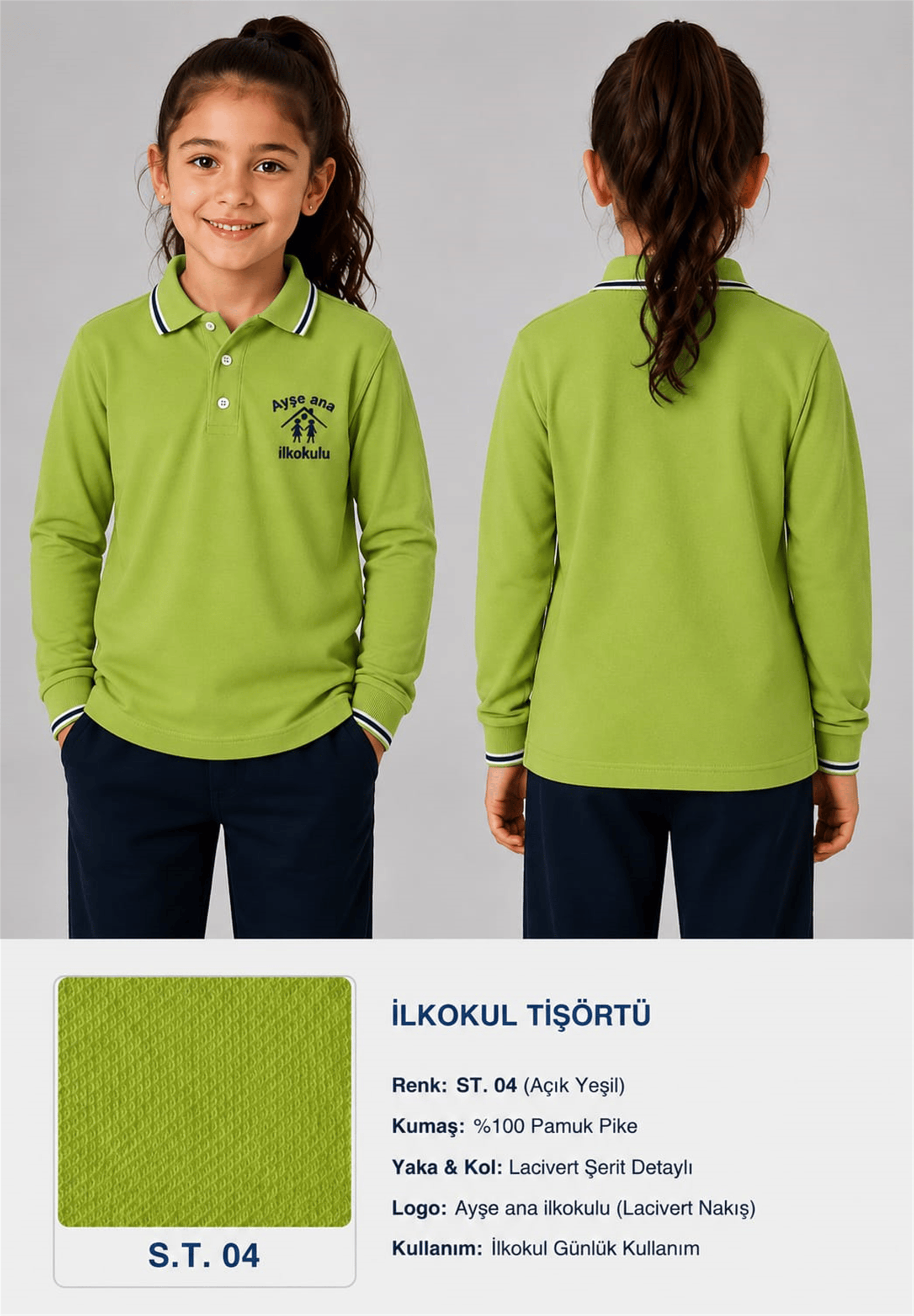 OKUL POLO YAKA UZUN KOL
