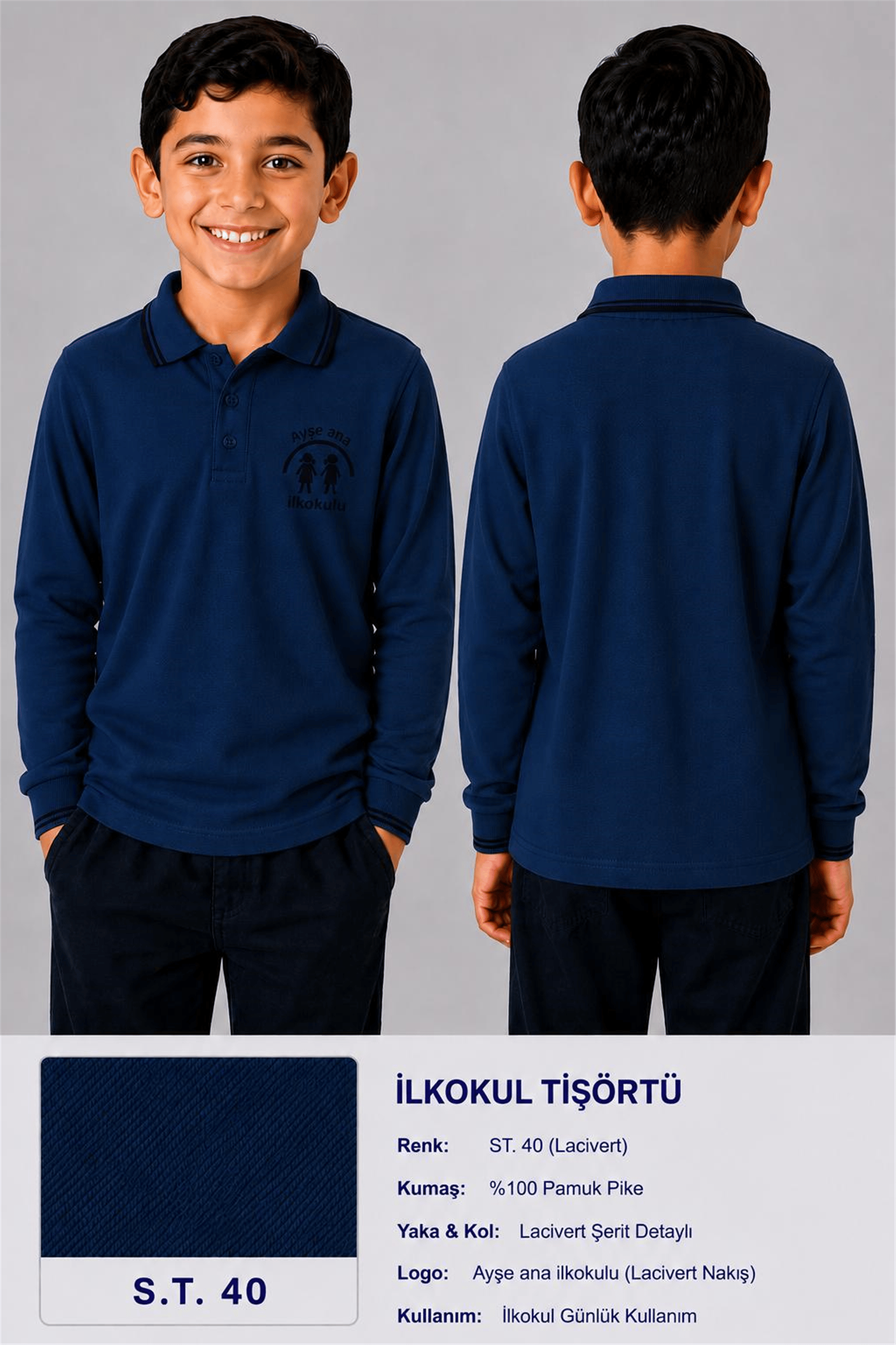 OKUL POLO YAKA UZUN KOL