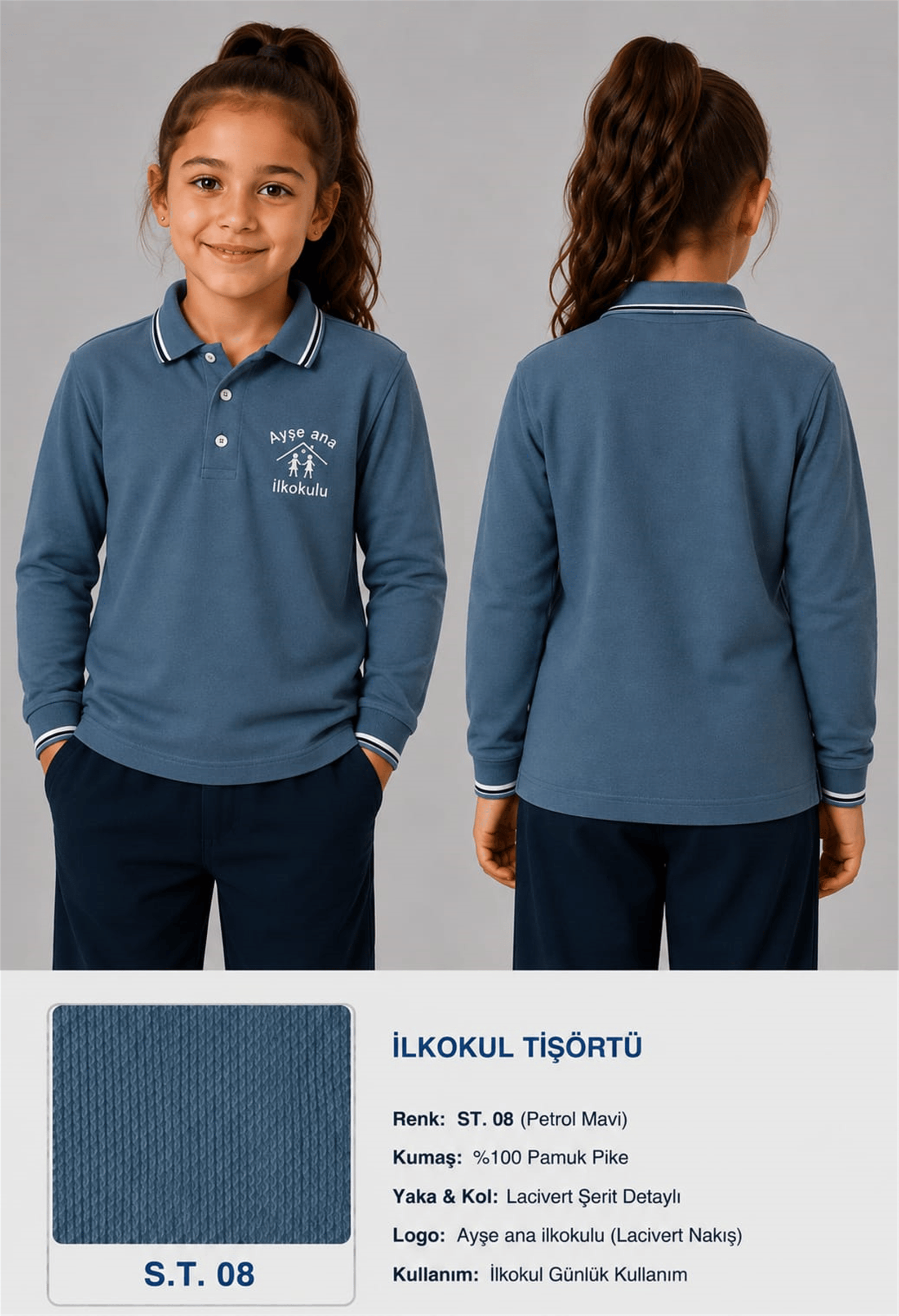 OKUL POLO YAKA UZUN KOL