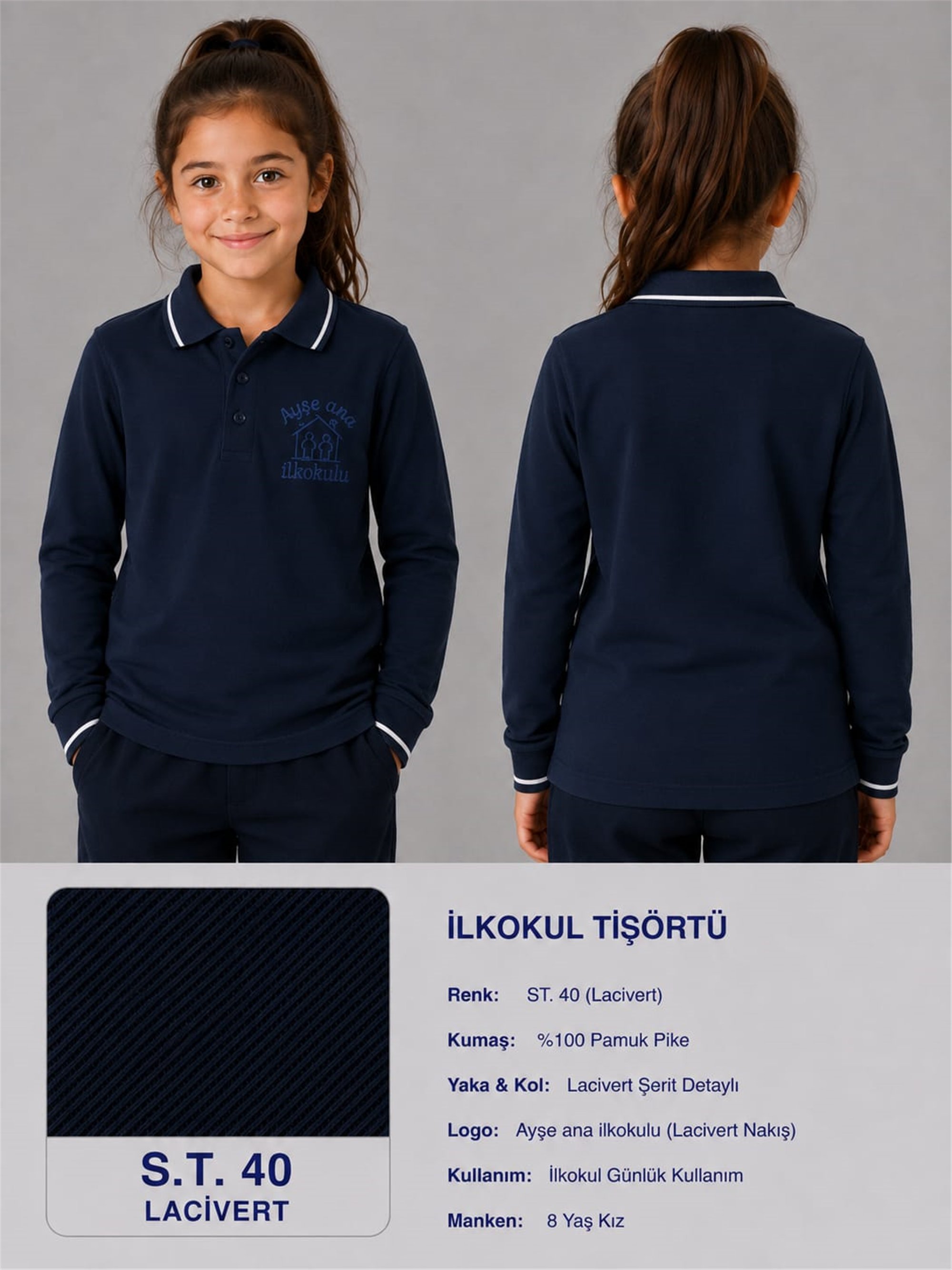 OKUL POLO YAKA UZUN KOL