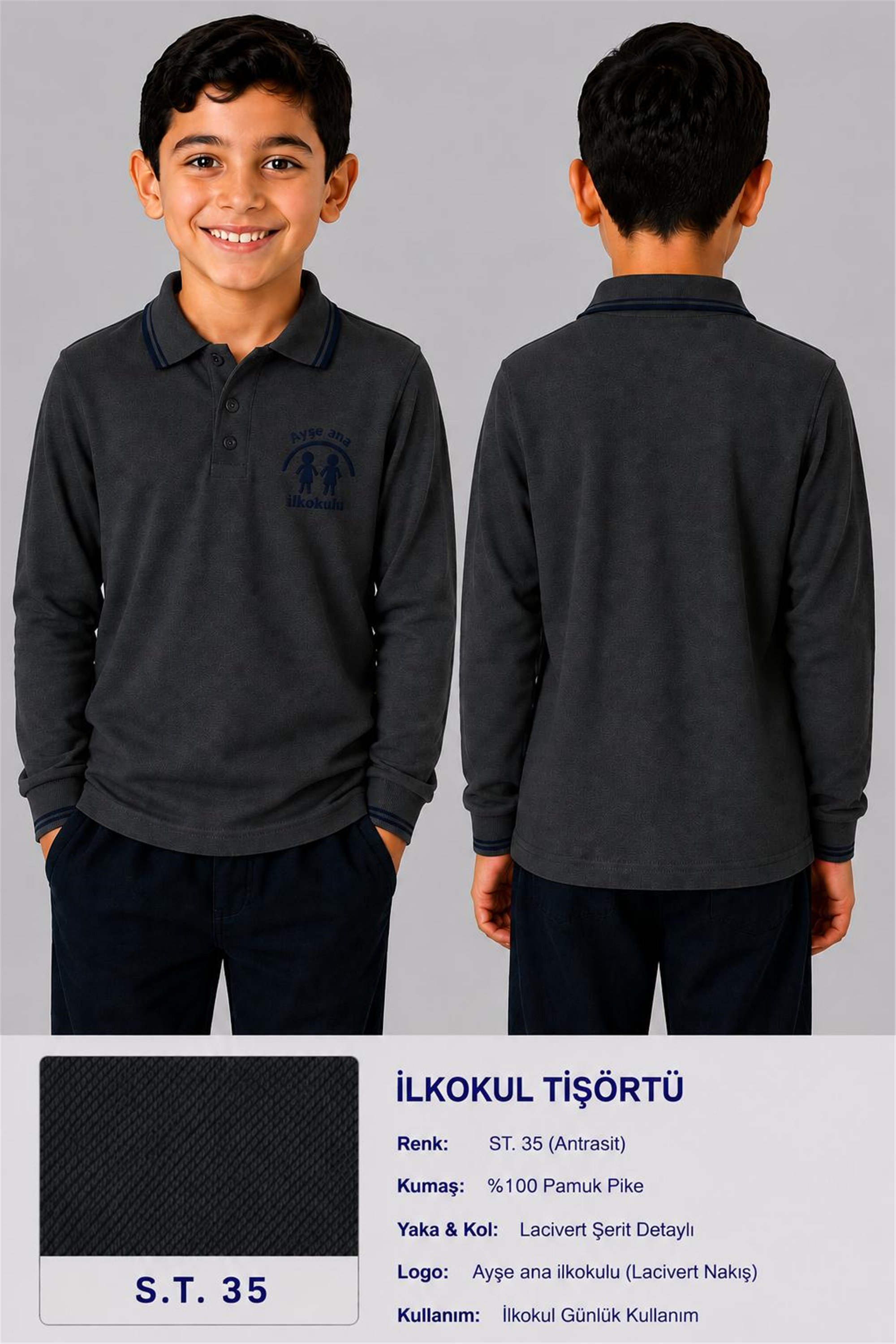 OKUL POLO YAKA UZUN KOL