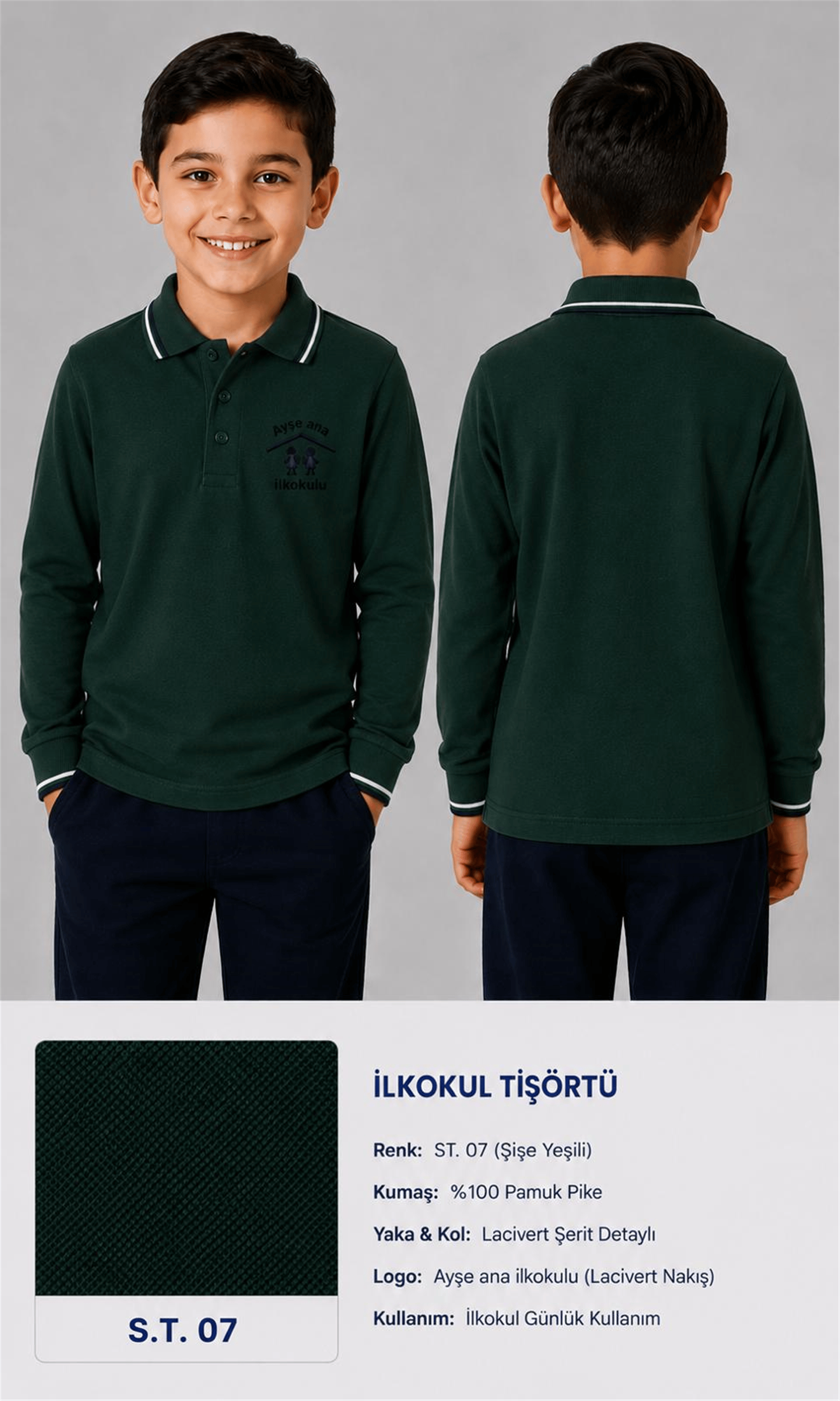 OKUL POLO YAKA UZUN KOL