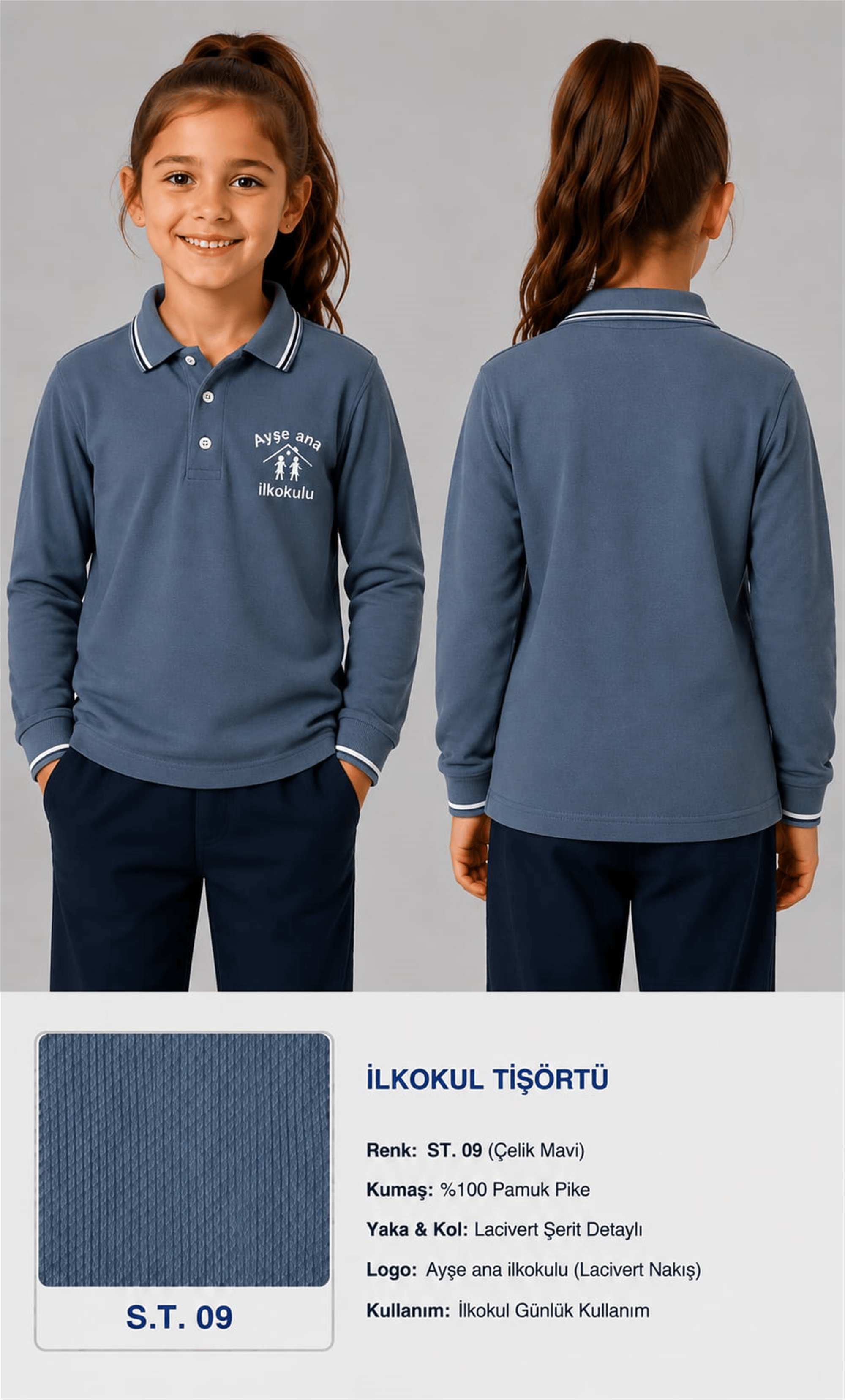 OKUL POLO YAKA UZUN KOL
