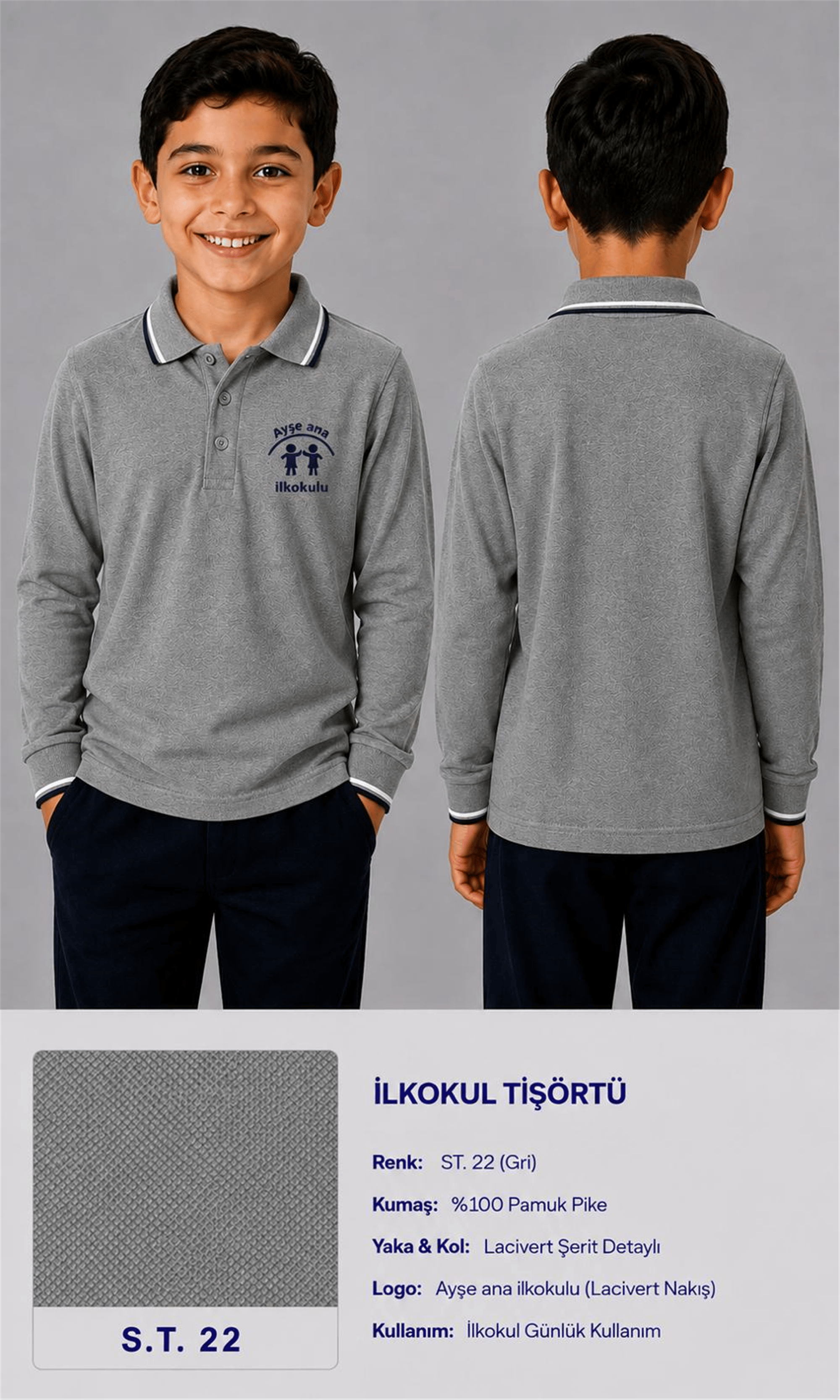OKUL POLO YAKA UZUN KOL