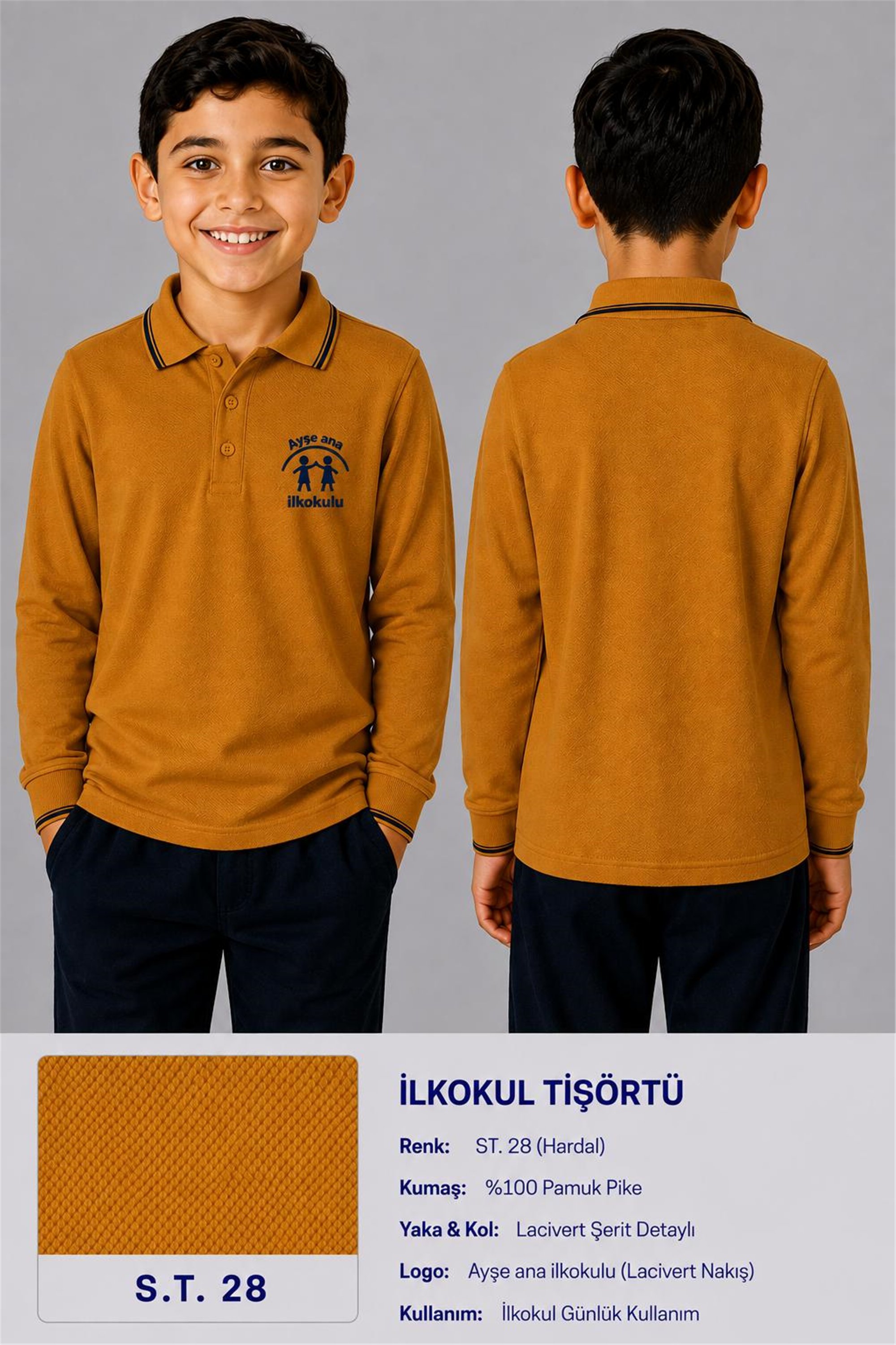 OKUL POLO YAKA UZUN KOL