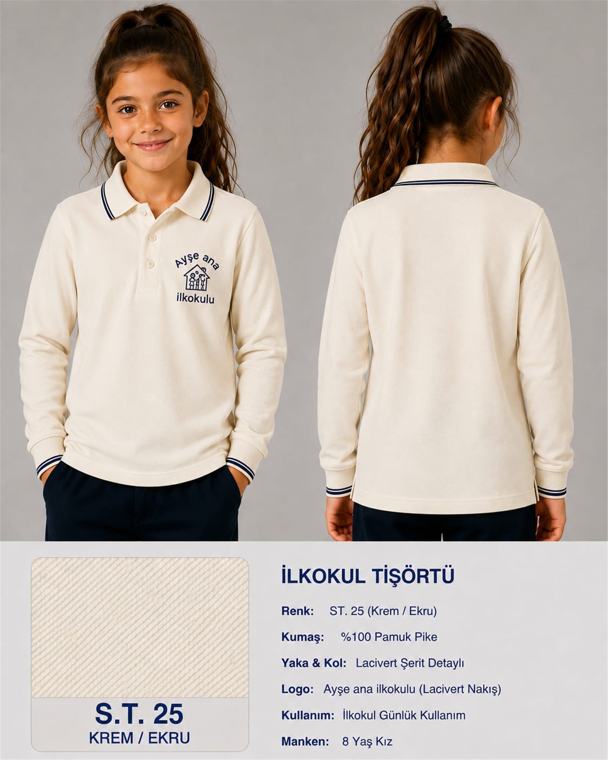 OKUL POLO YAKA UZUN KOL