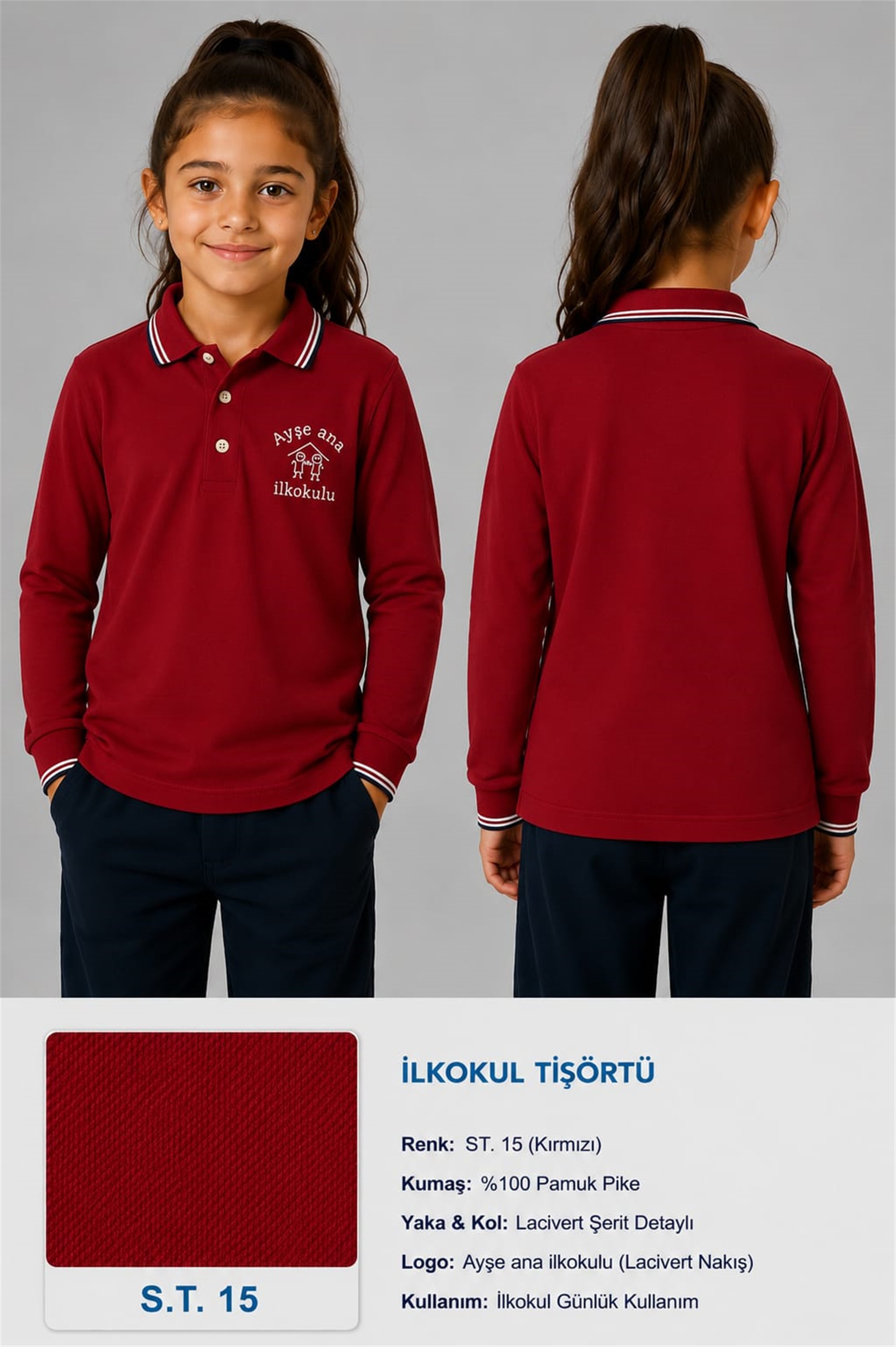 OKUL POLO YAKA UZUN KOL