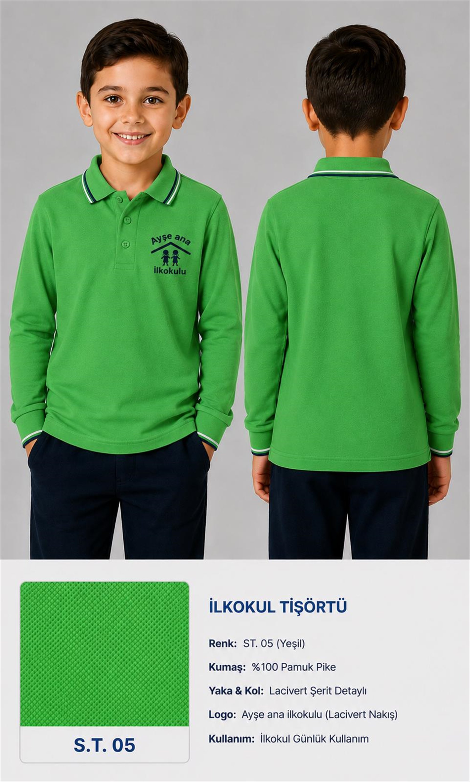 OKUL POLO YAKA UZUN KOL