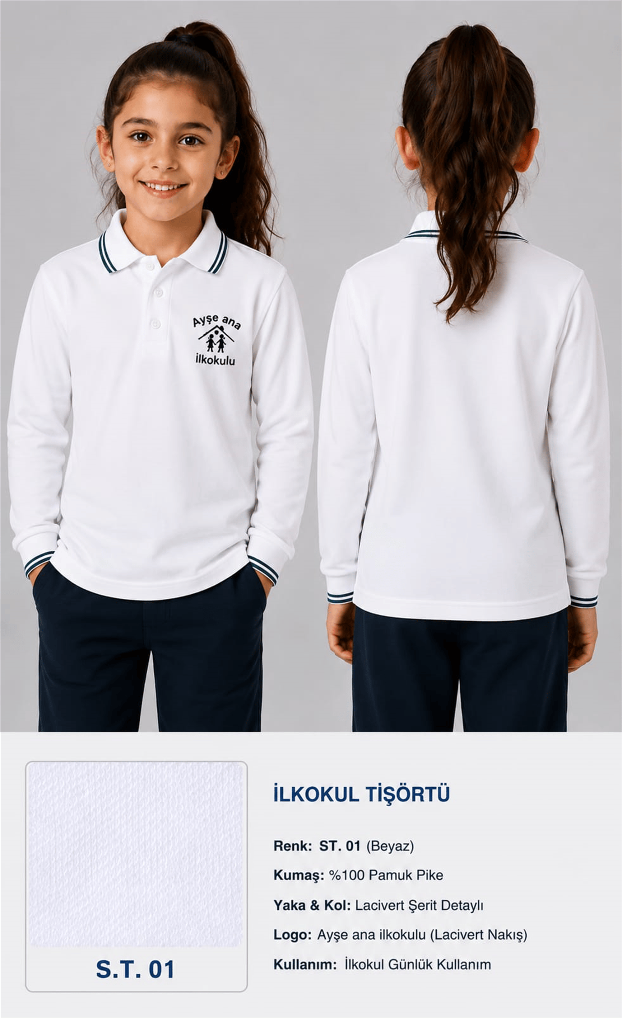 OKUL POLO YAKA UZUN KOL
