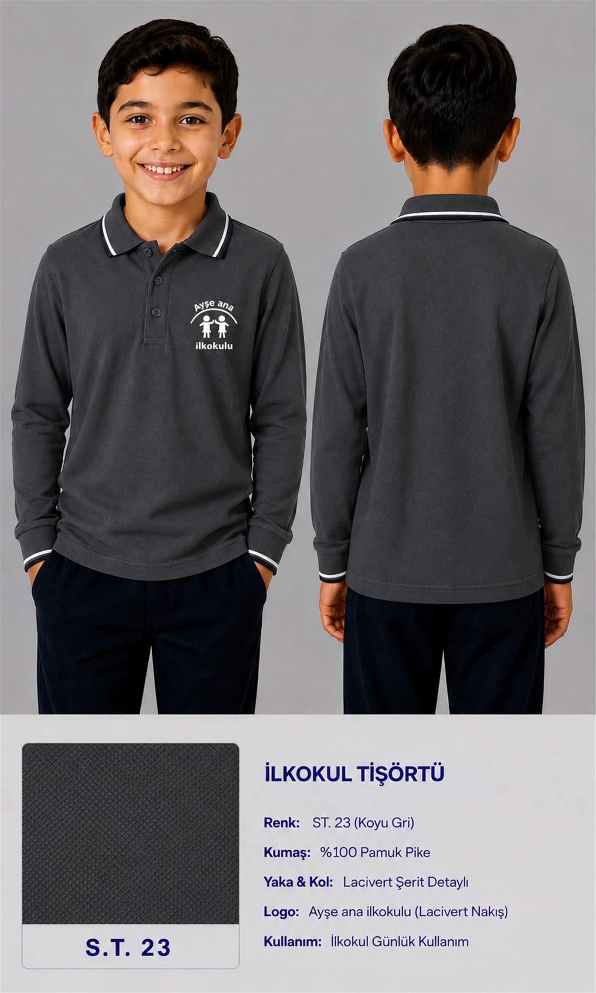 OKUL POLO YAKA UZUN KOL