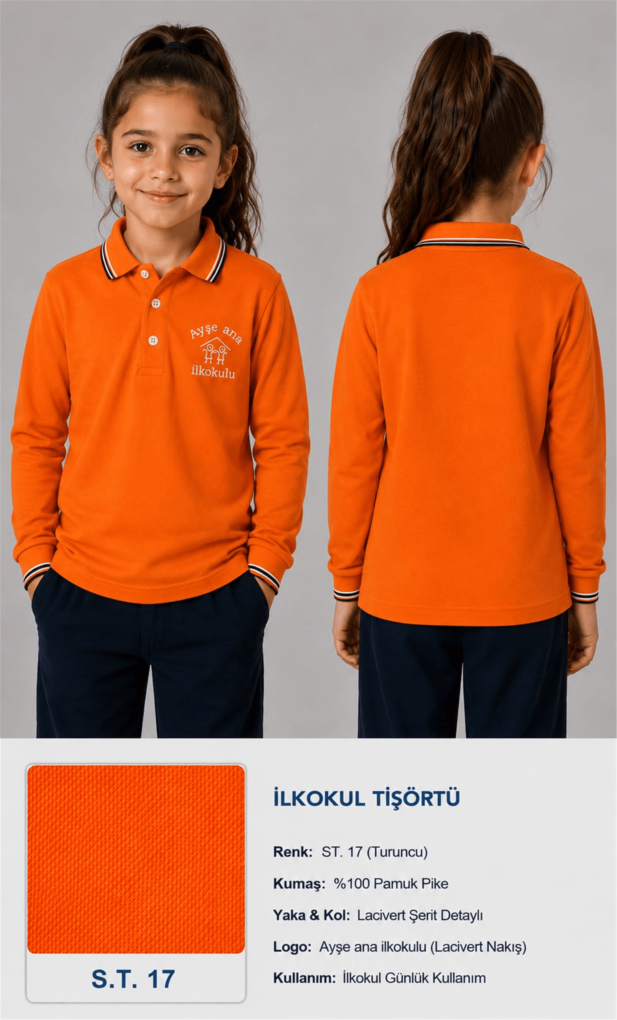 OKUL POLO YAKA UZUN KOL
