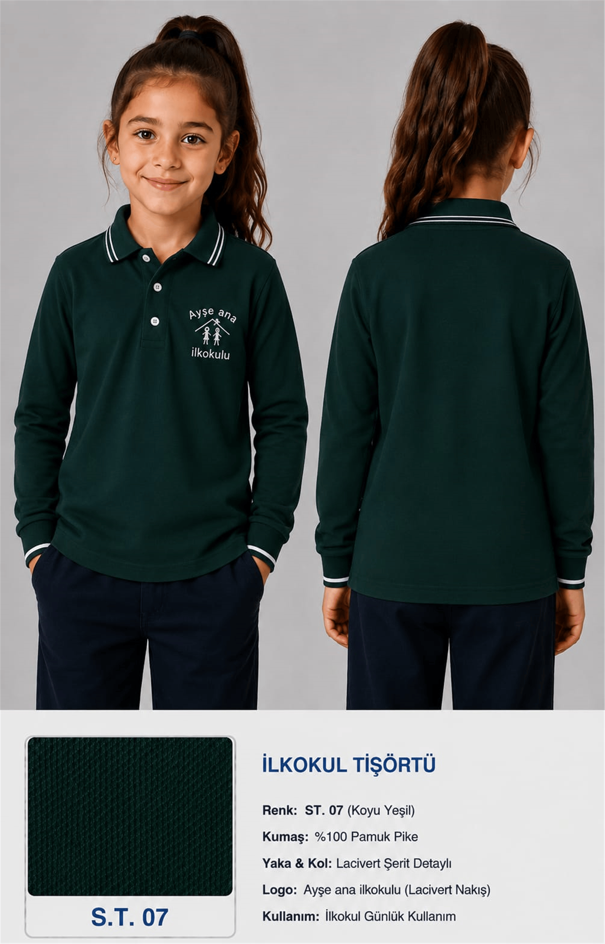 OKUL POLO YAKA UZUN KOL