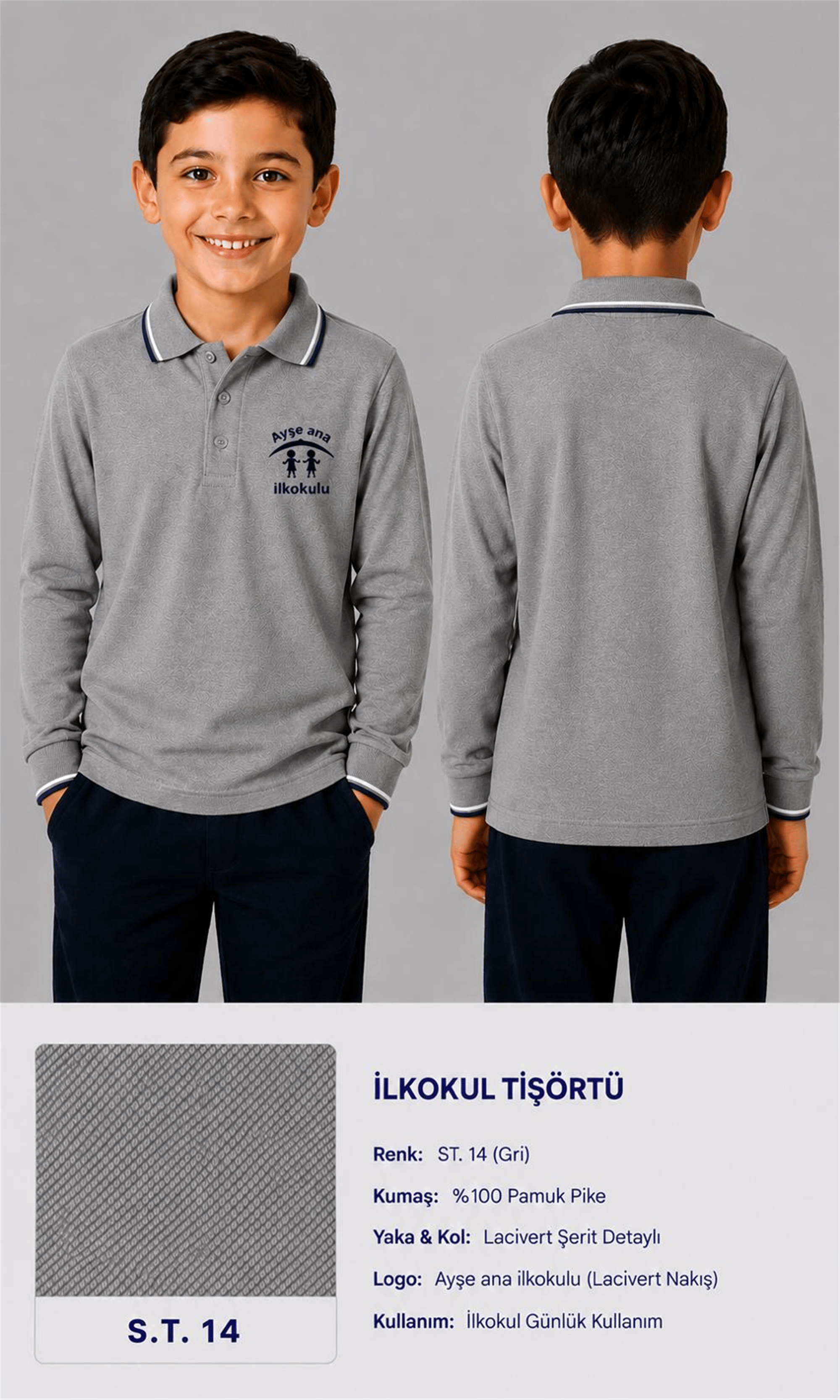 OKUL POLO YAKA UZUN KOL