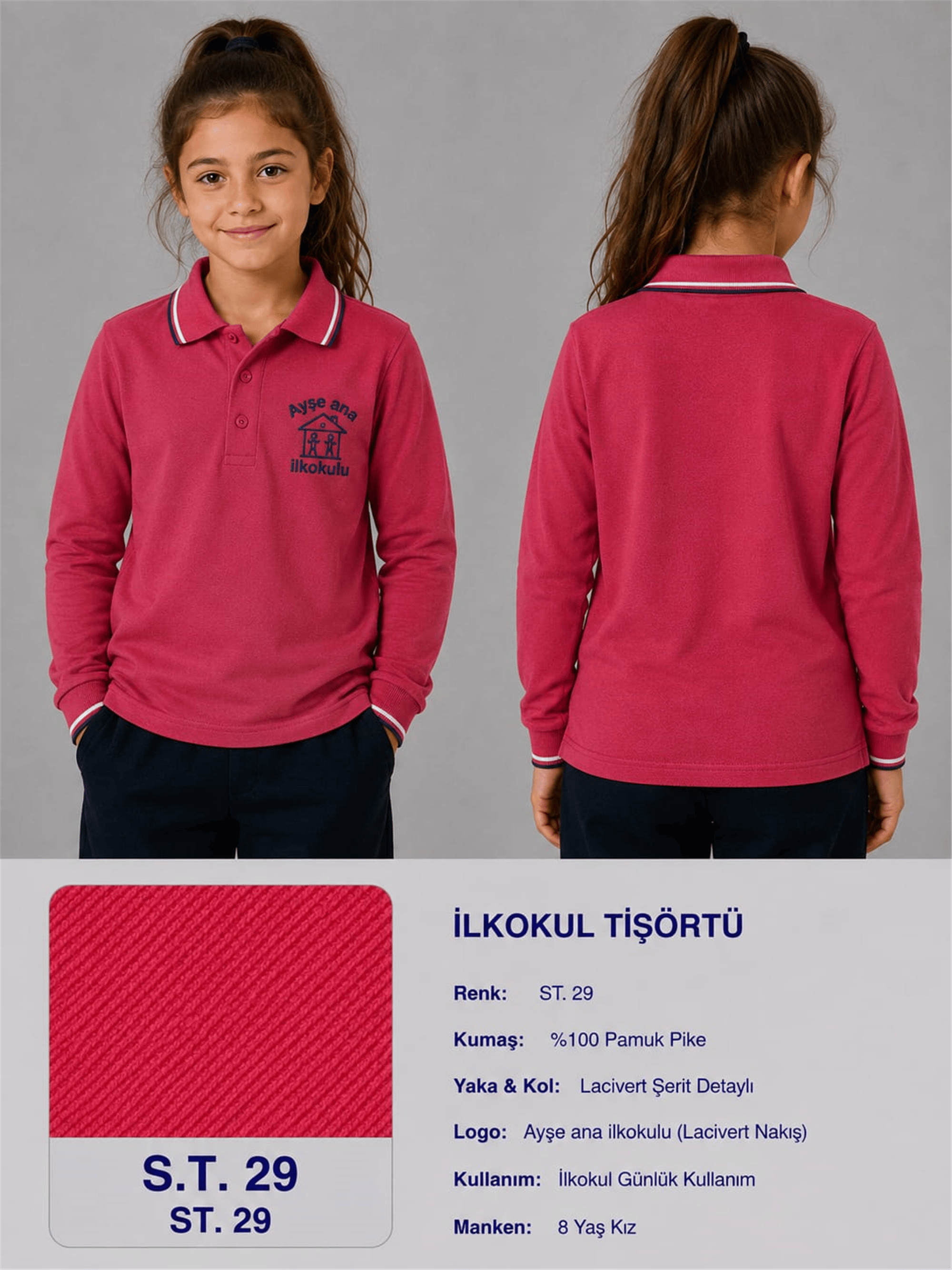 OKUL POLO YAKA UZUN KOL