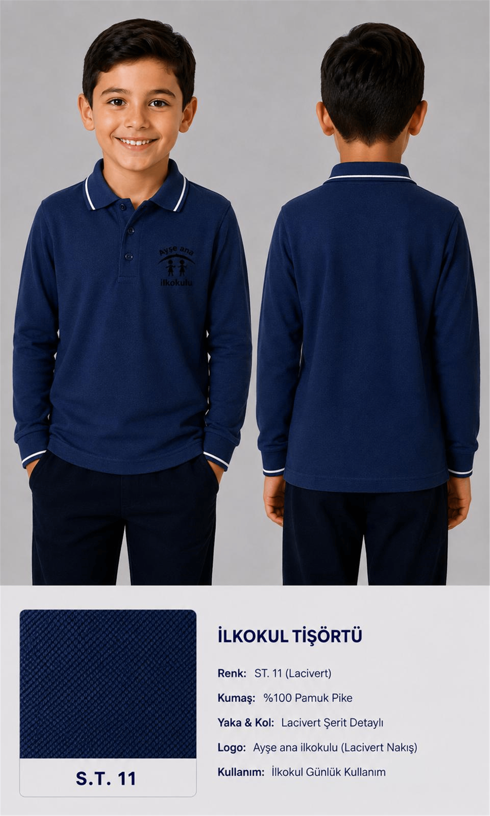 OKUL POLO YAKA UZUN KOL