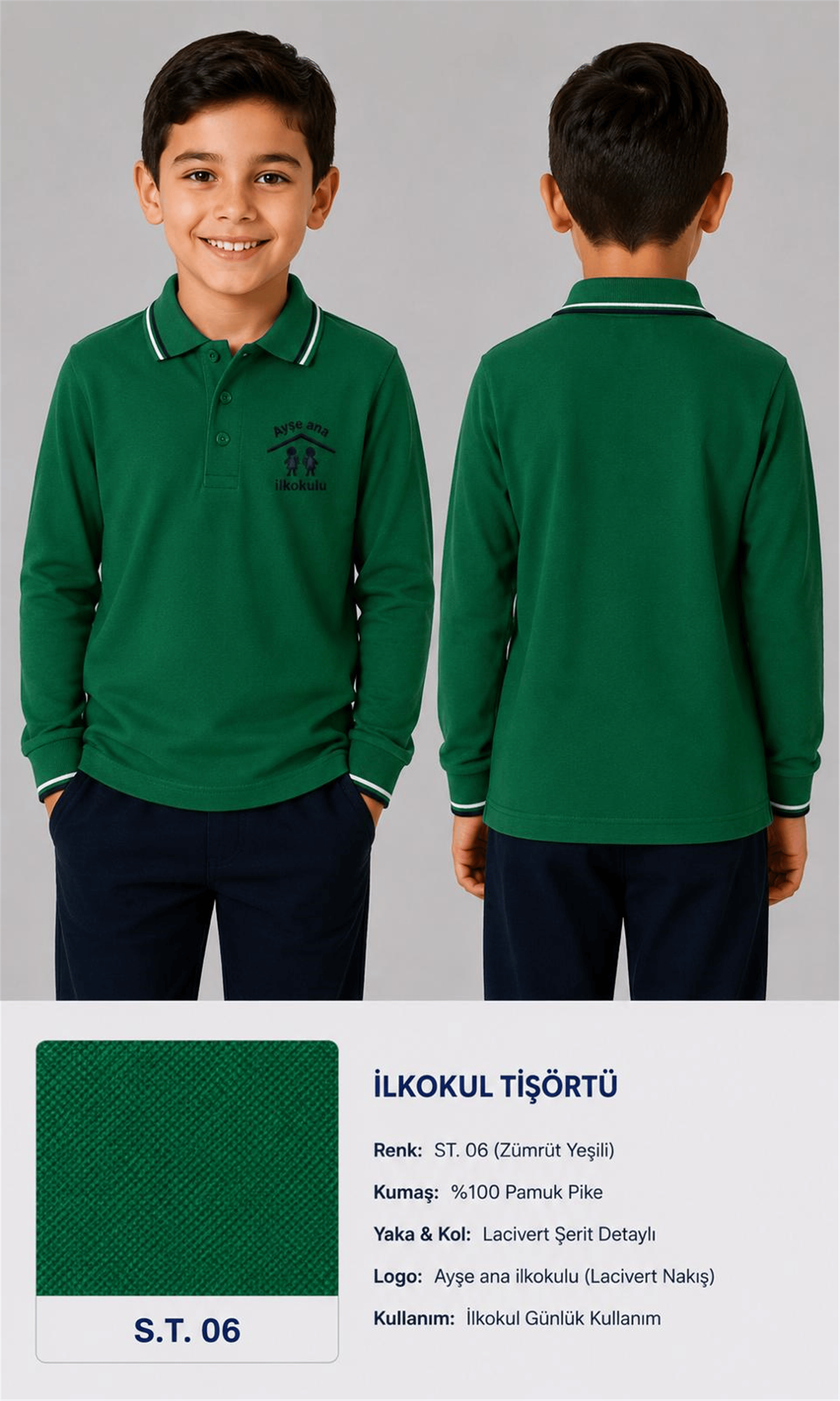 OKUL POLO YAKA UZUN KOL
