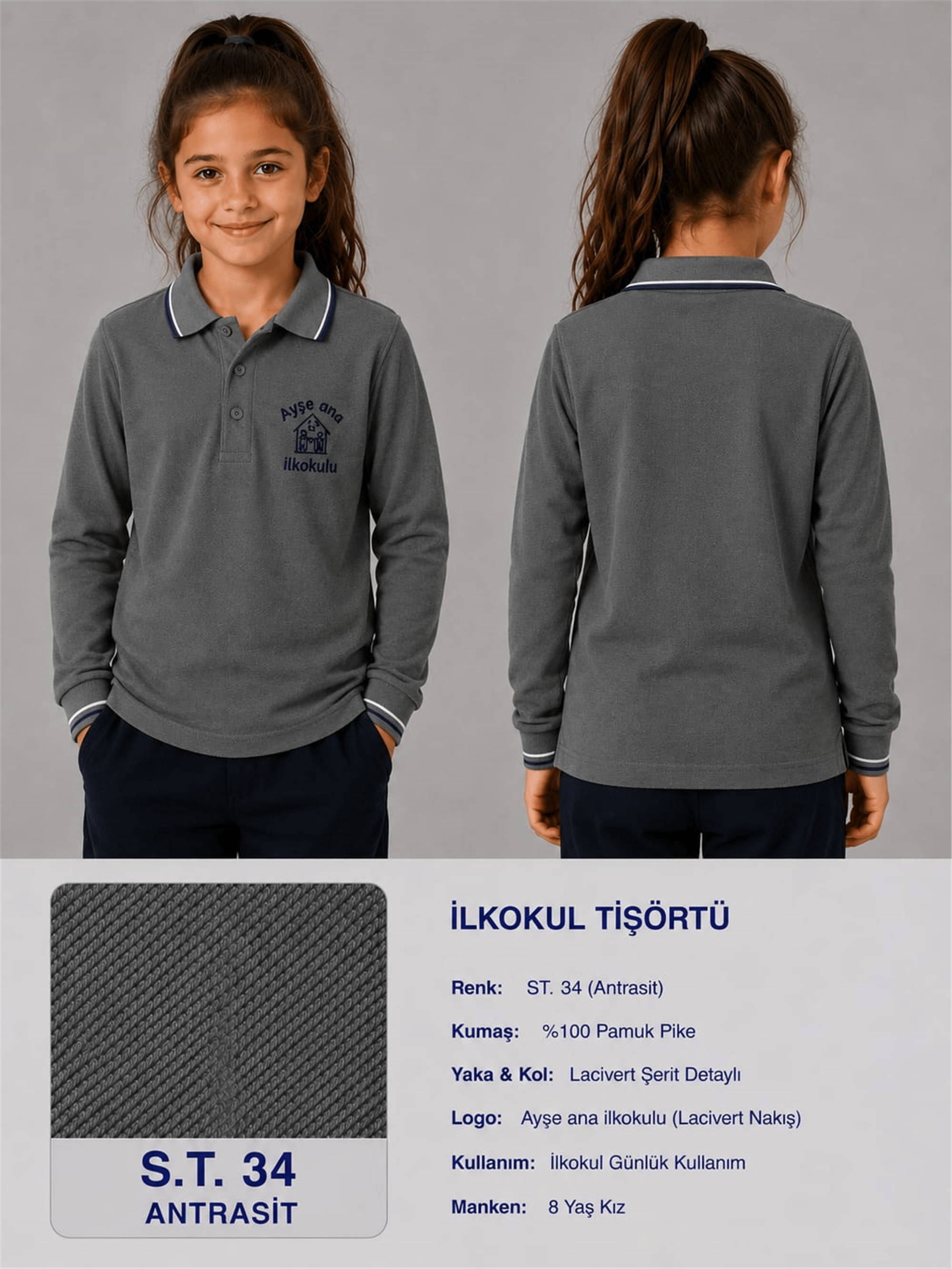 OKUL POLO YAKA UZUN KOL