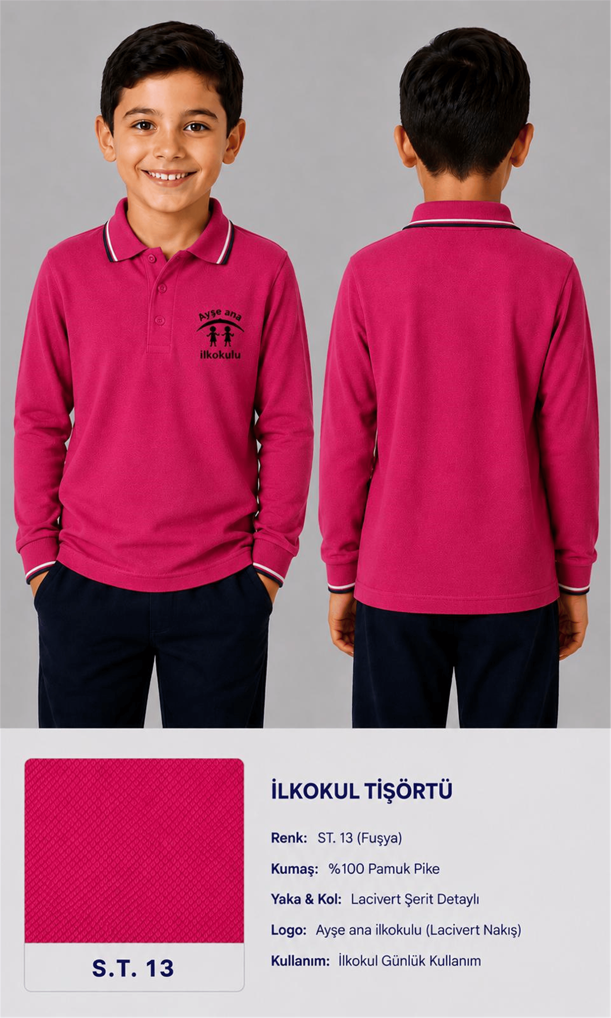 OKUL POLO YAKA UZUN KOL