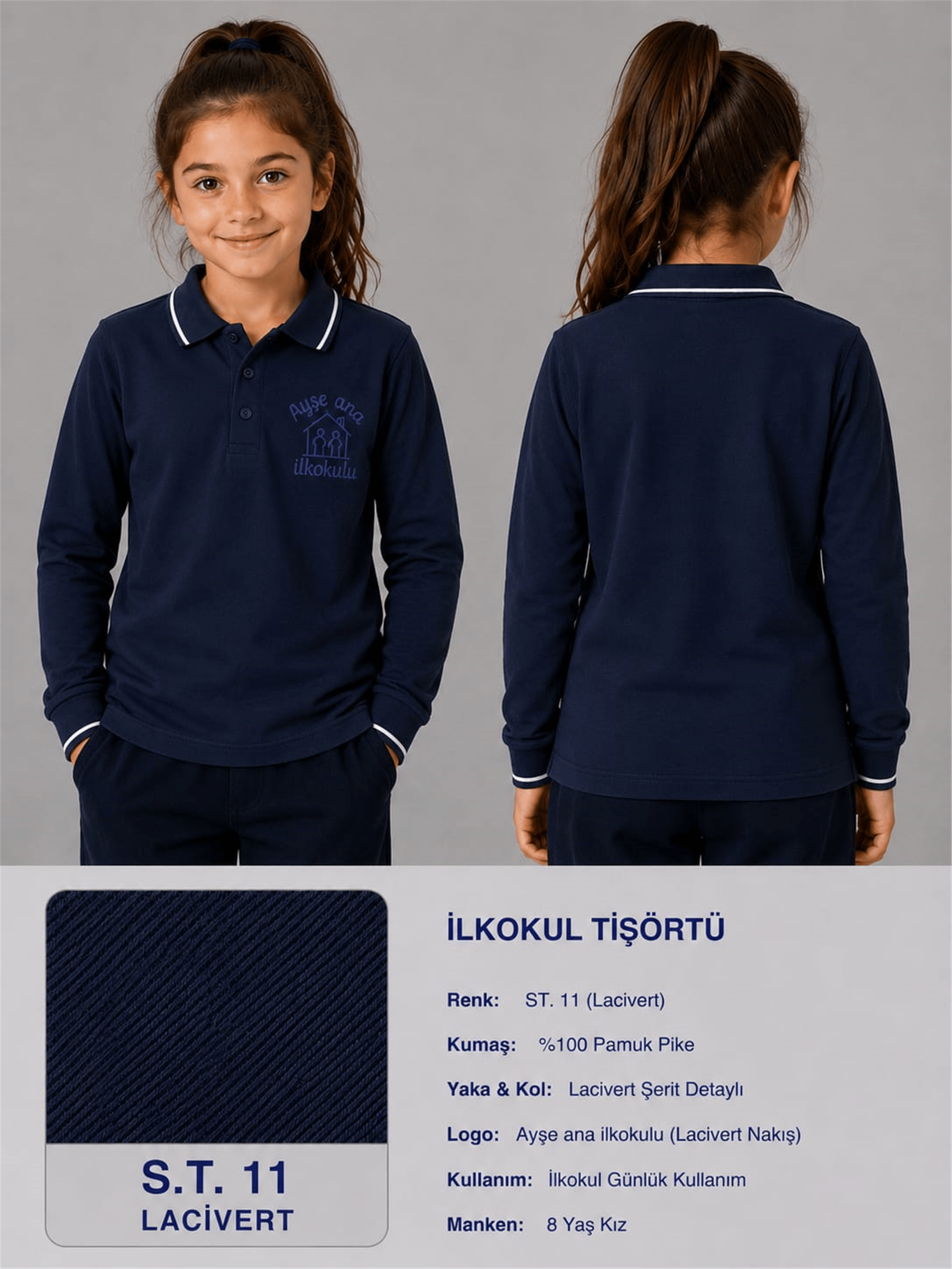 OKUL POLO YAKA UZUN KOL