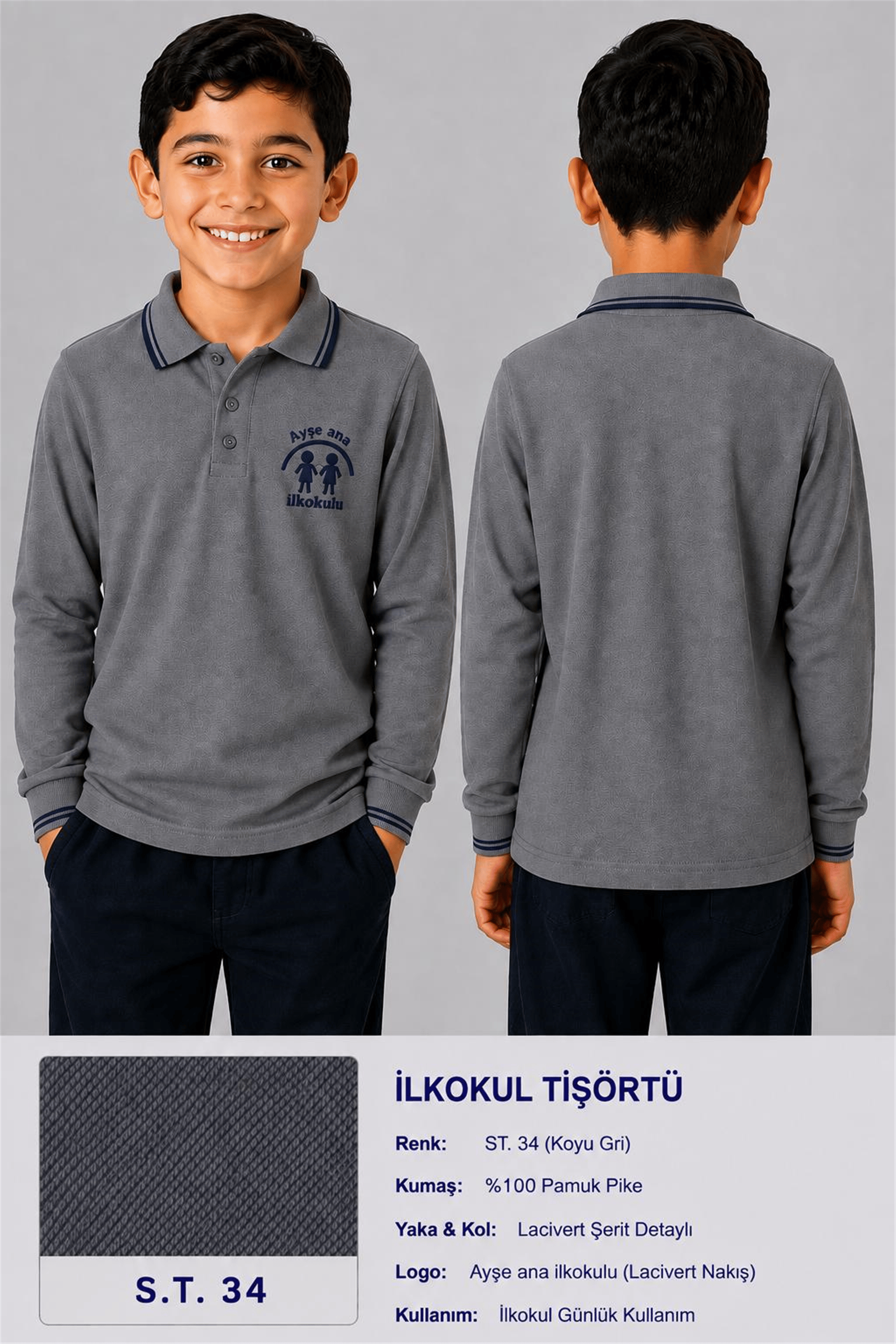 OKUL POLO YAKA UZUN KOL