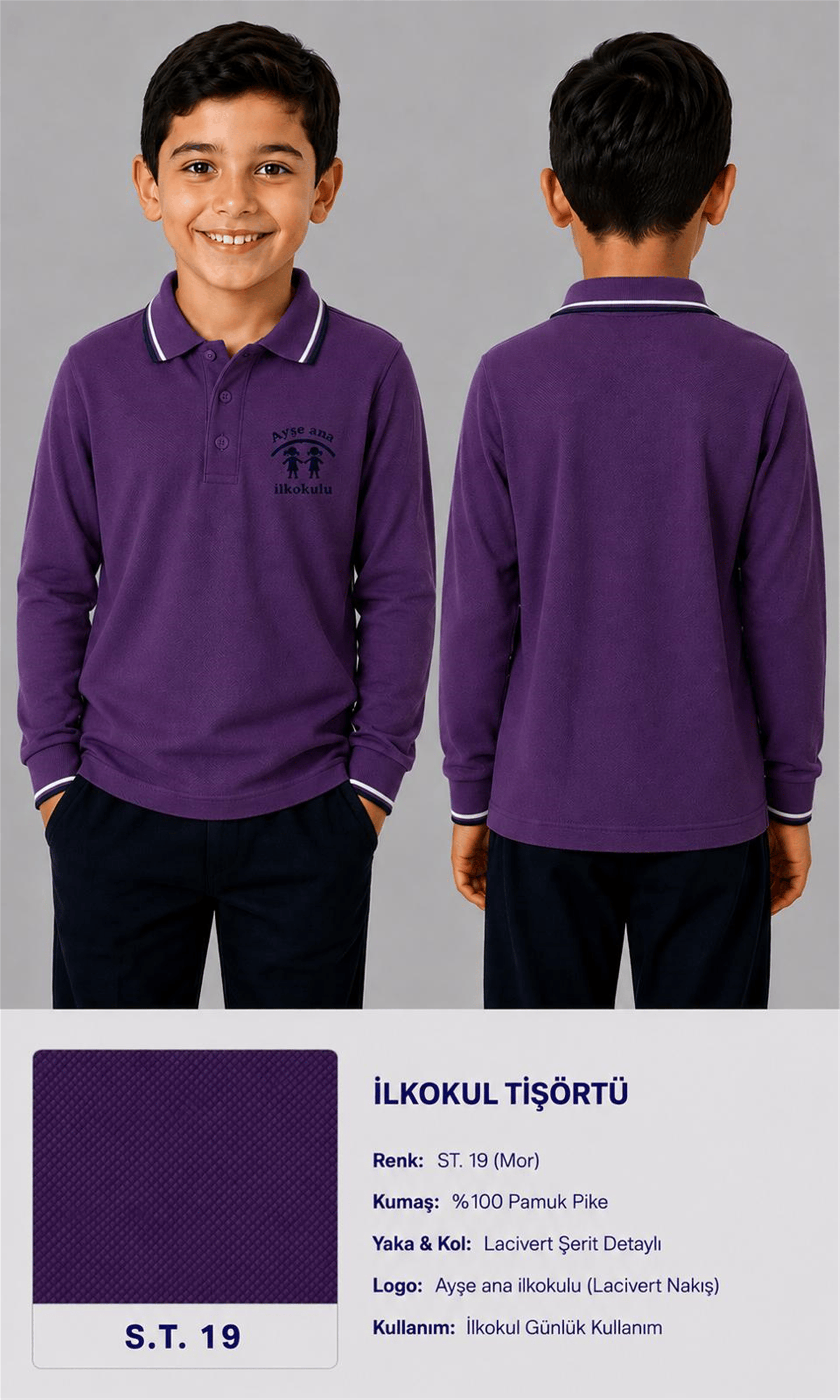 OKUL POLO YAKA UZUN KOL