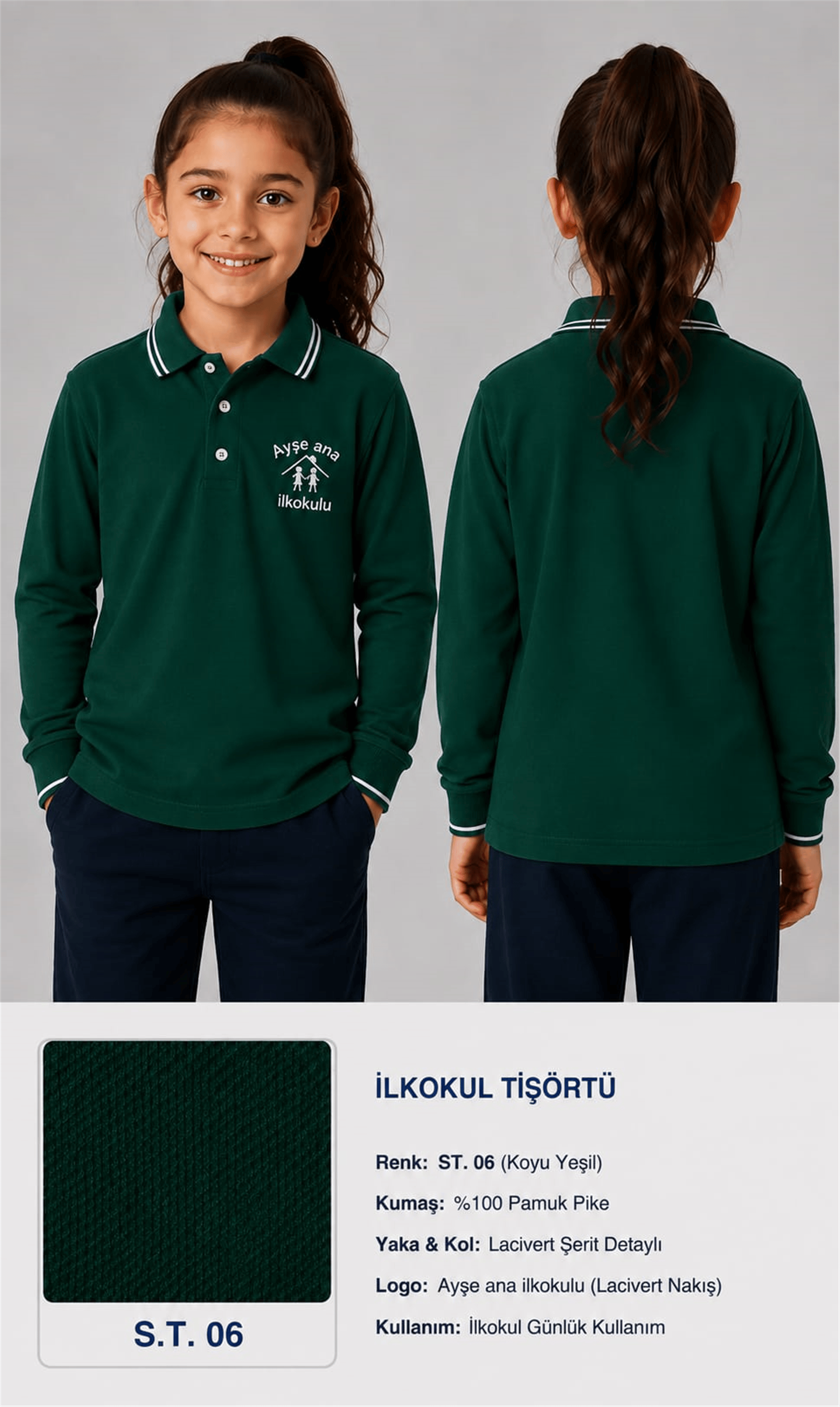 OKUL POLO YAKA UZUN KOL
