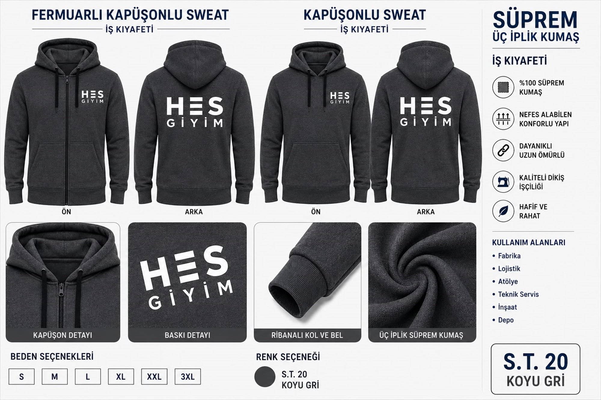 POLAR DÜZ SWEATSHİRT