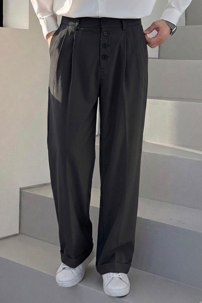 Baggy Paraşüt Kumaş İlikli Pantolon Siyah