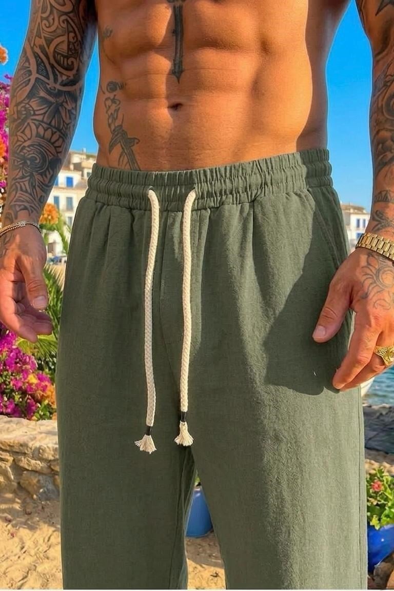 Kordon Halatlı Baggy Pantolon Yeşil