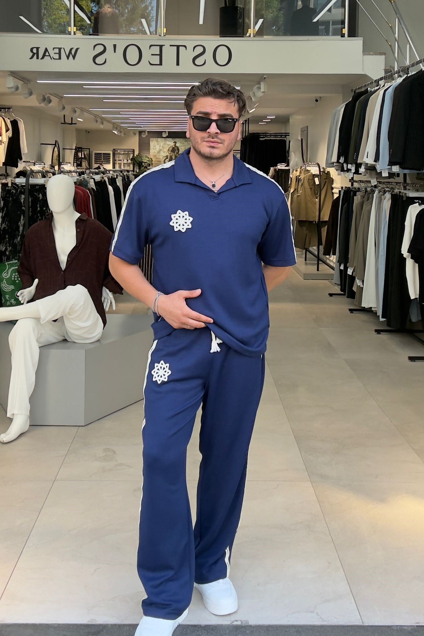 Örme Baskılı Eşofman Takımı Lacivert