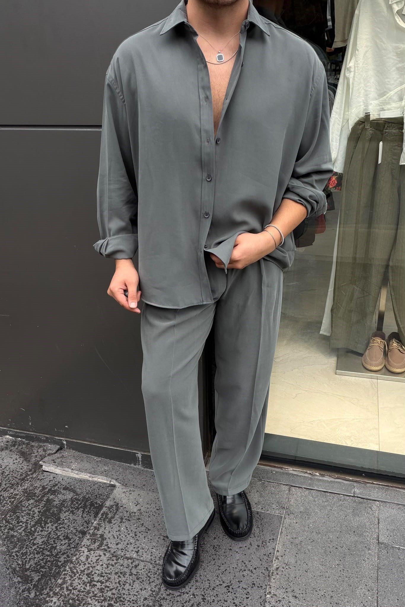 Premium Modal Oversize Takım Yeşil