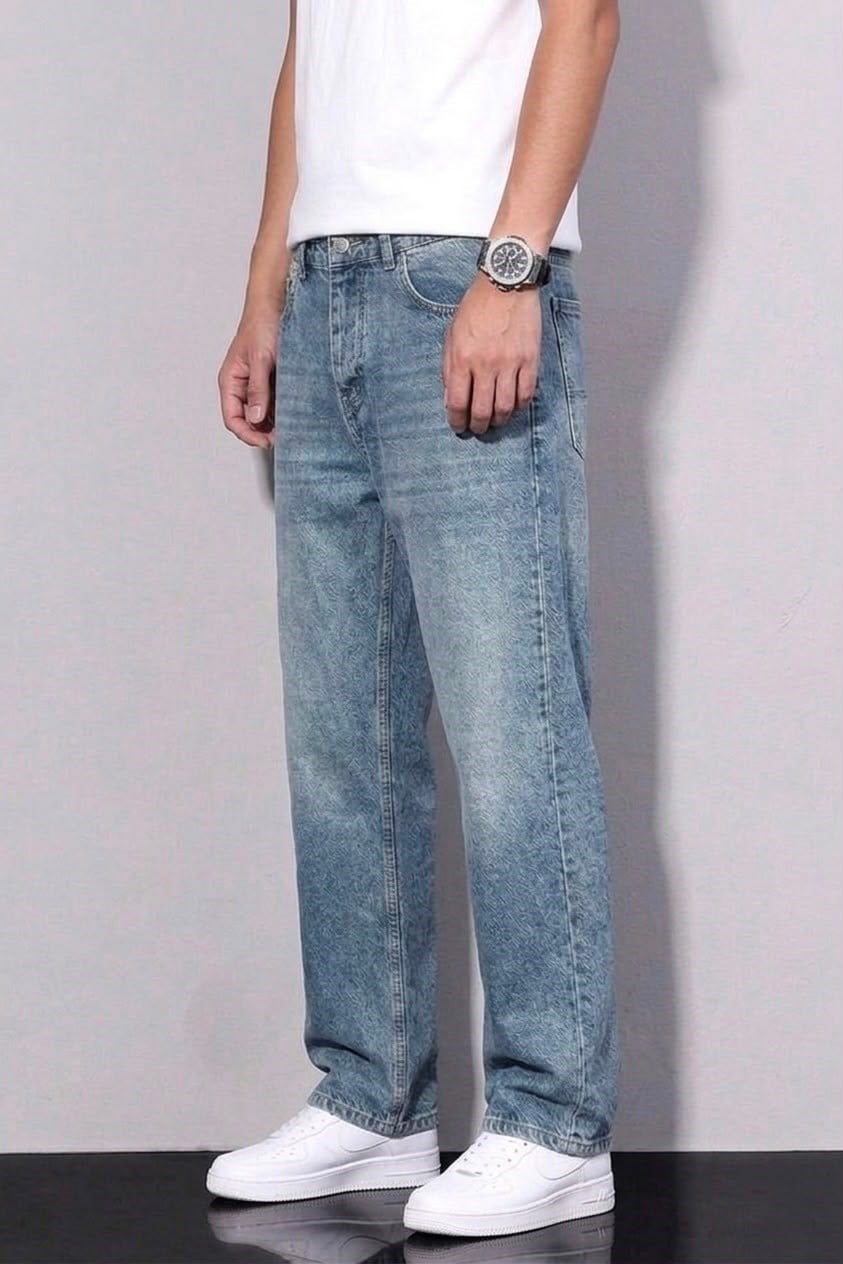 Regular Kesim Baggy Jean Koyu Mavi