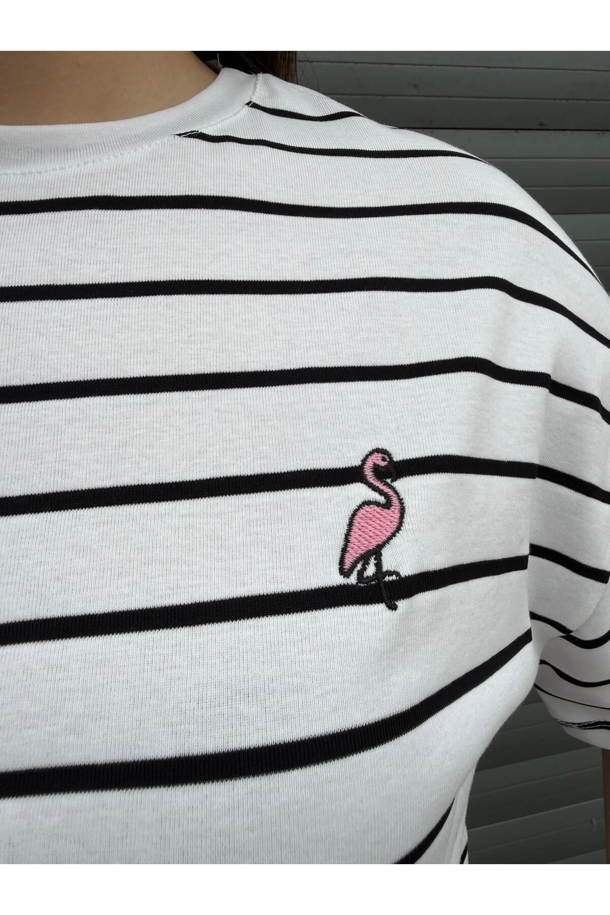 %100 Pamuk Çizgili Şortlu Pijama Takımı