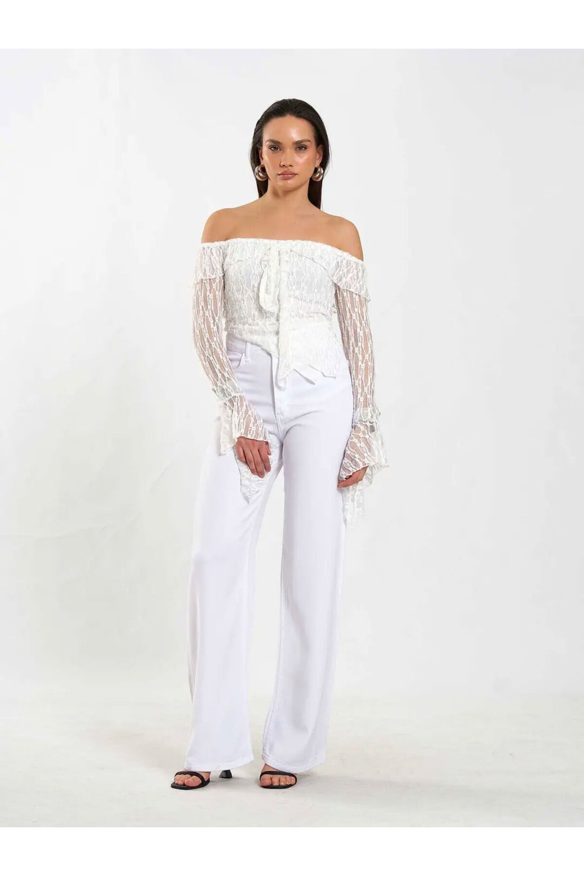 Tencel Kumaş Yüksek Bel Düz Paça Kadın Pantolon – Rahat Kesim Günlük Pantolon 031659