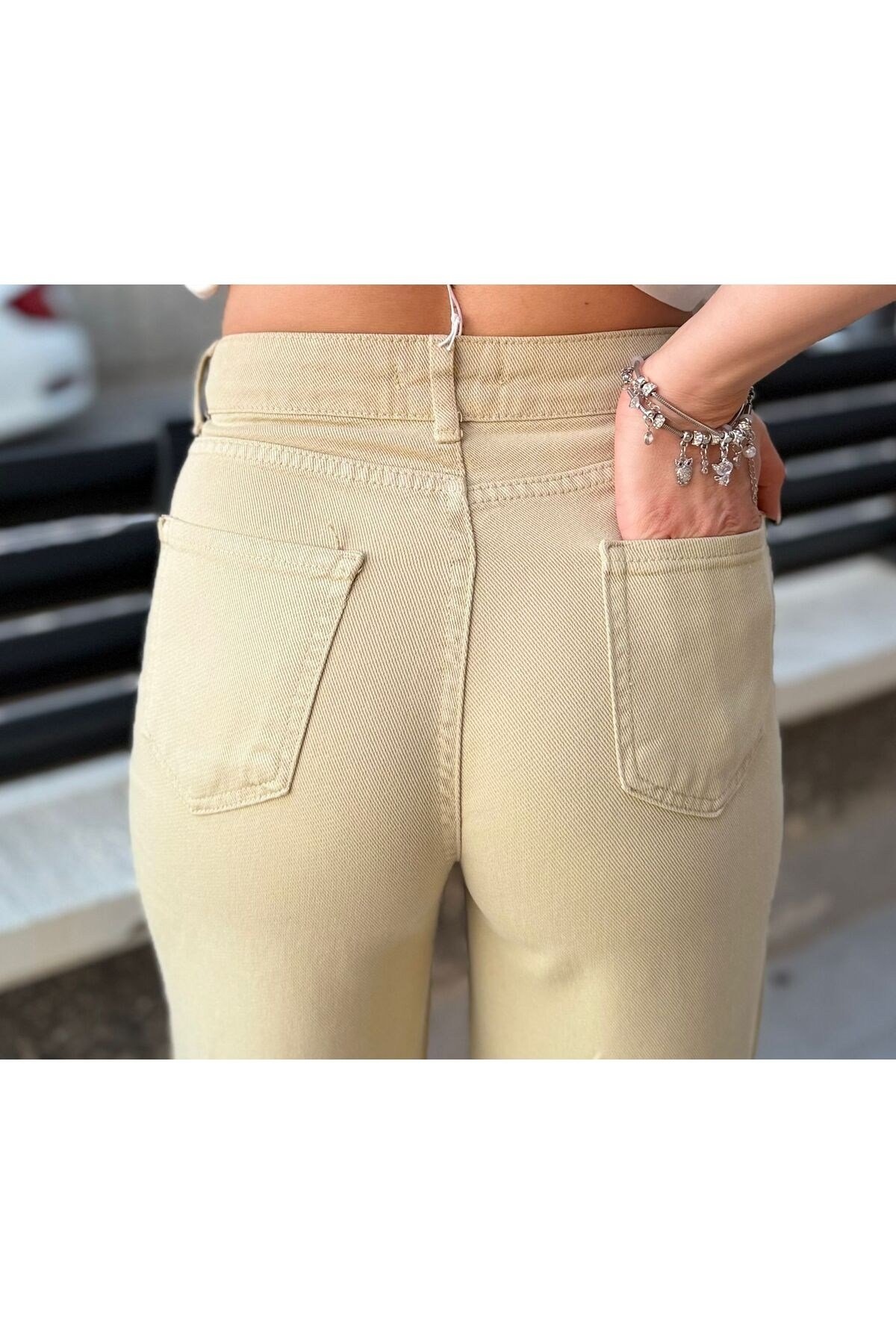 Tencel Kumaş Yüksek Bel Düz Paça Kadın Pantolon – Rahat Kesim Günlük Pantolon 031659