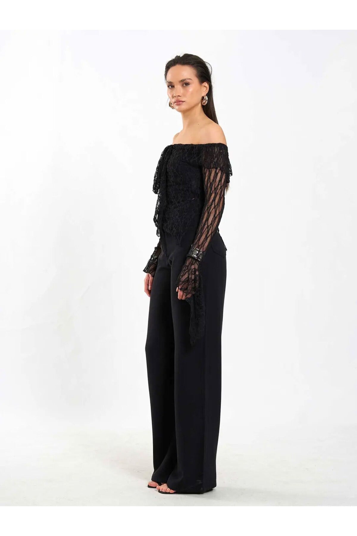 Tencel Kumaş Yüksek Bel Düz Paça Kadın Pantolon – Rahat Kesim Günlük Pantolon 031659