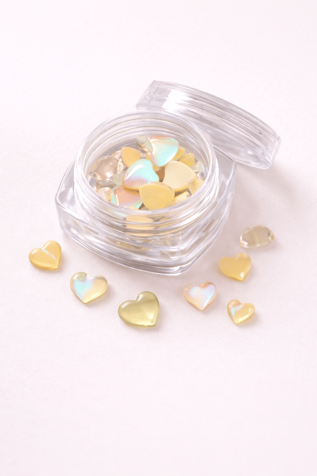Aurora Yellow Mix Boy Kalp Tırnak Taşı – Kavanozlu