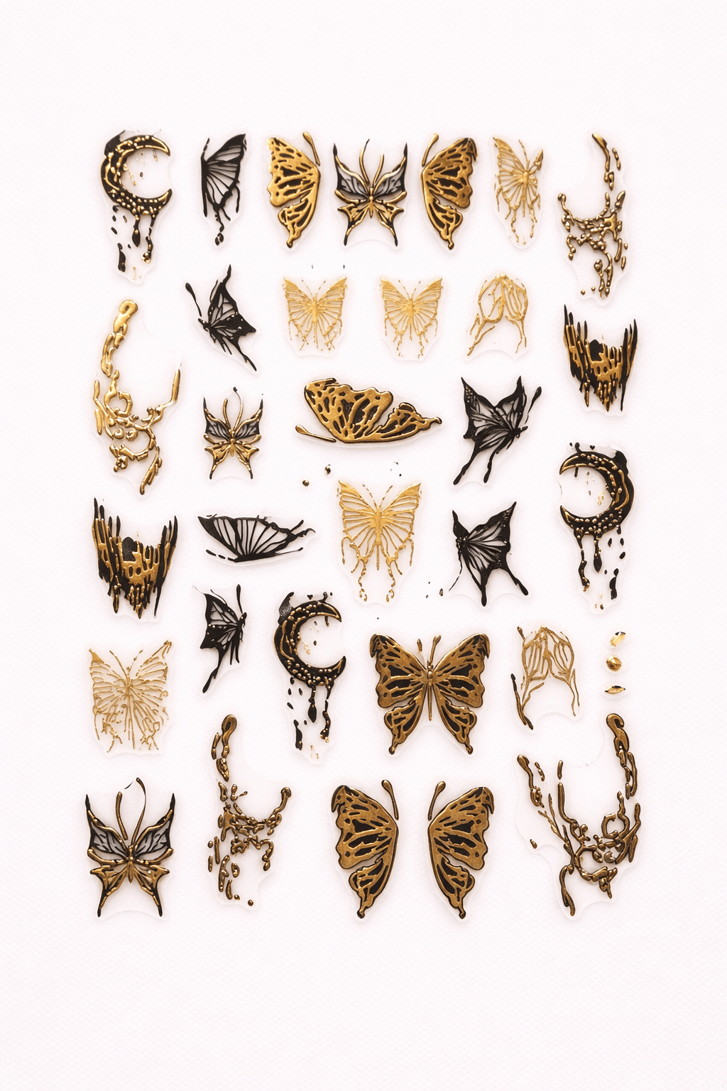 Bronze Gothic Butterfly Nail Art Sticker – SW-CS062
