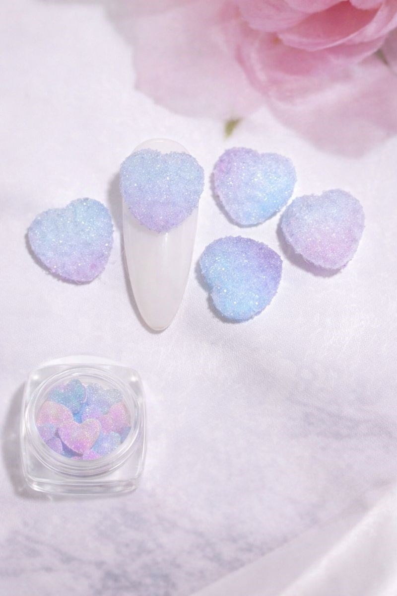Candy Glow 3D Sugar Heart Nail Charm – Aurora Pastel No:03